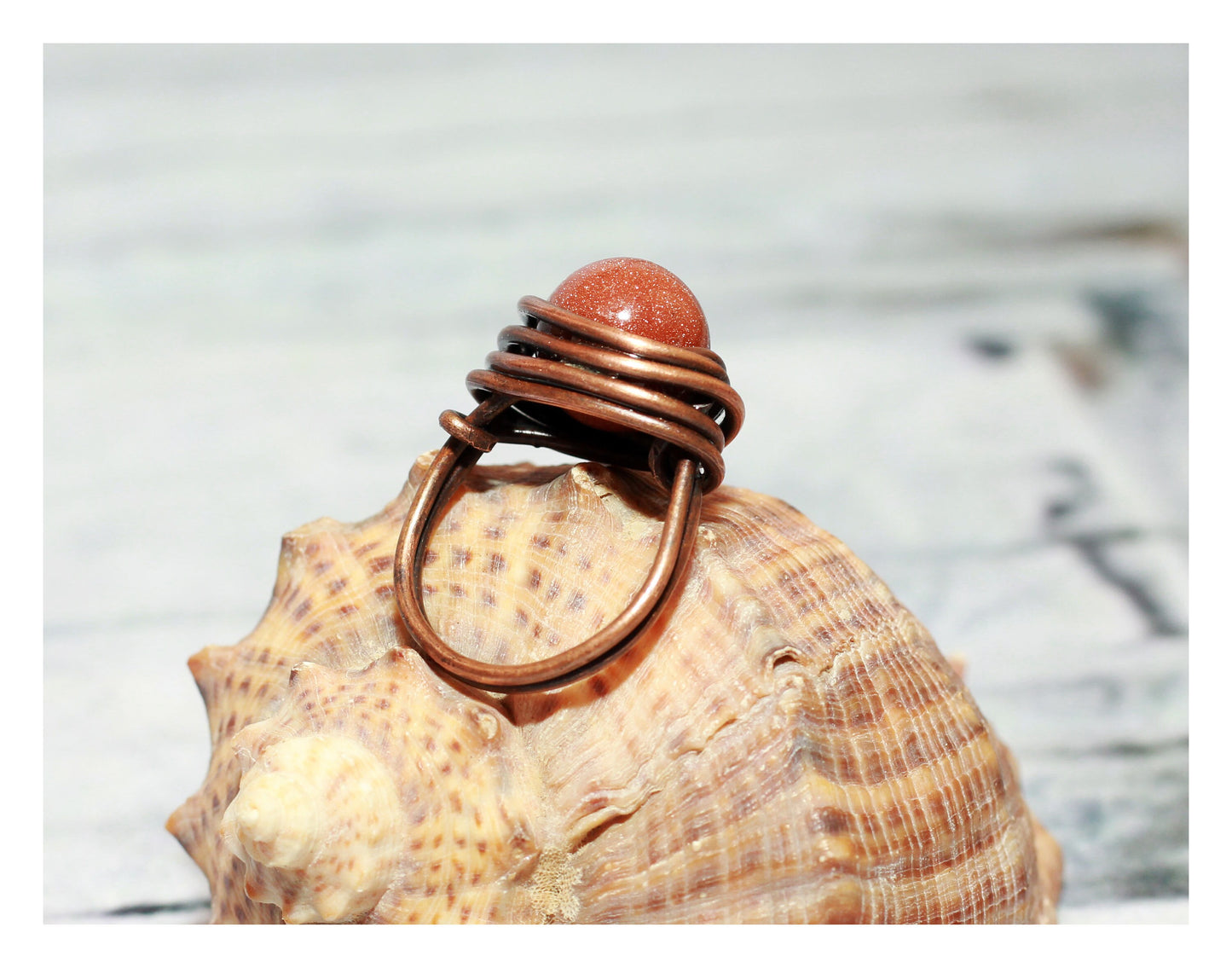 Handmade Orange Aventurine Wirewrapped Cocktail Ring from Armenia Armenian Gift Everything Armenian