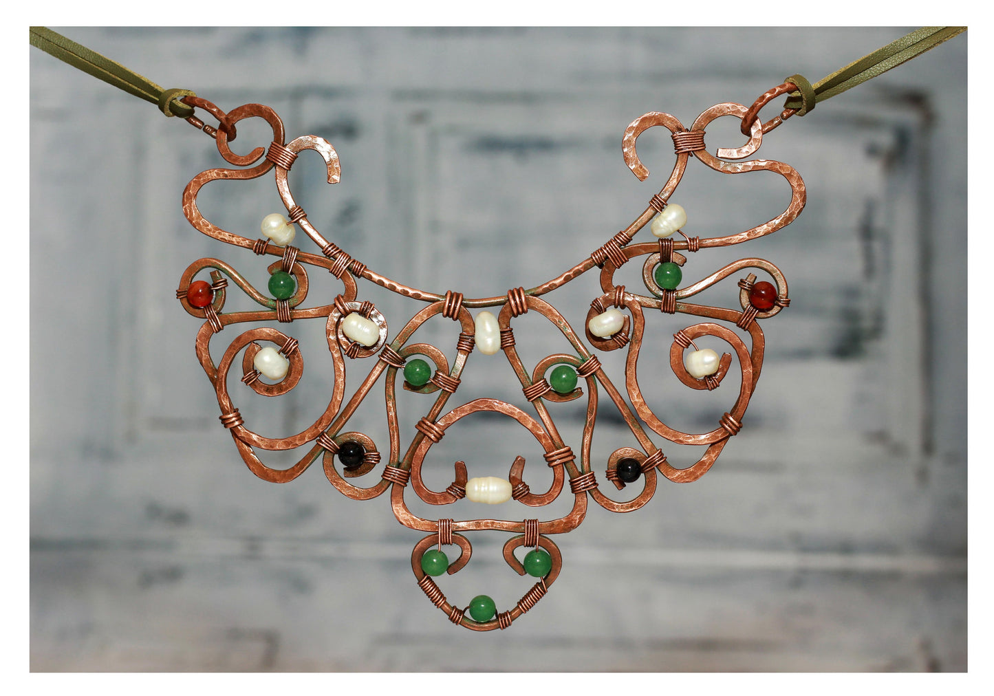 Fantasy Wire-Wrapped Filigree with Semi-Precious Stones - Lord of the Rings Historical-Inspired Jewelry - Luxurious Garden Fairy-Inspired