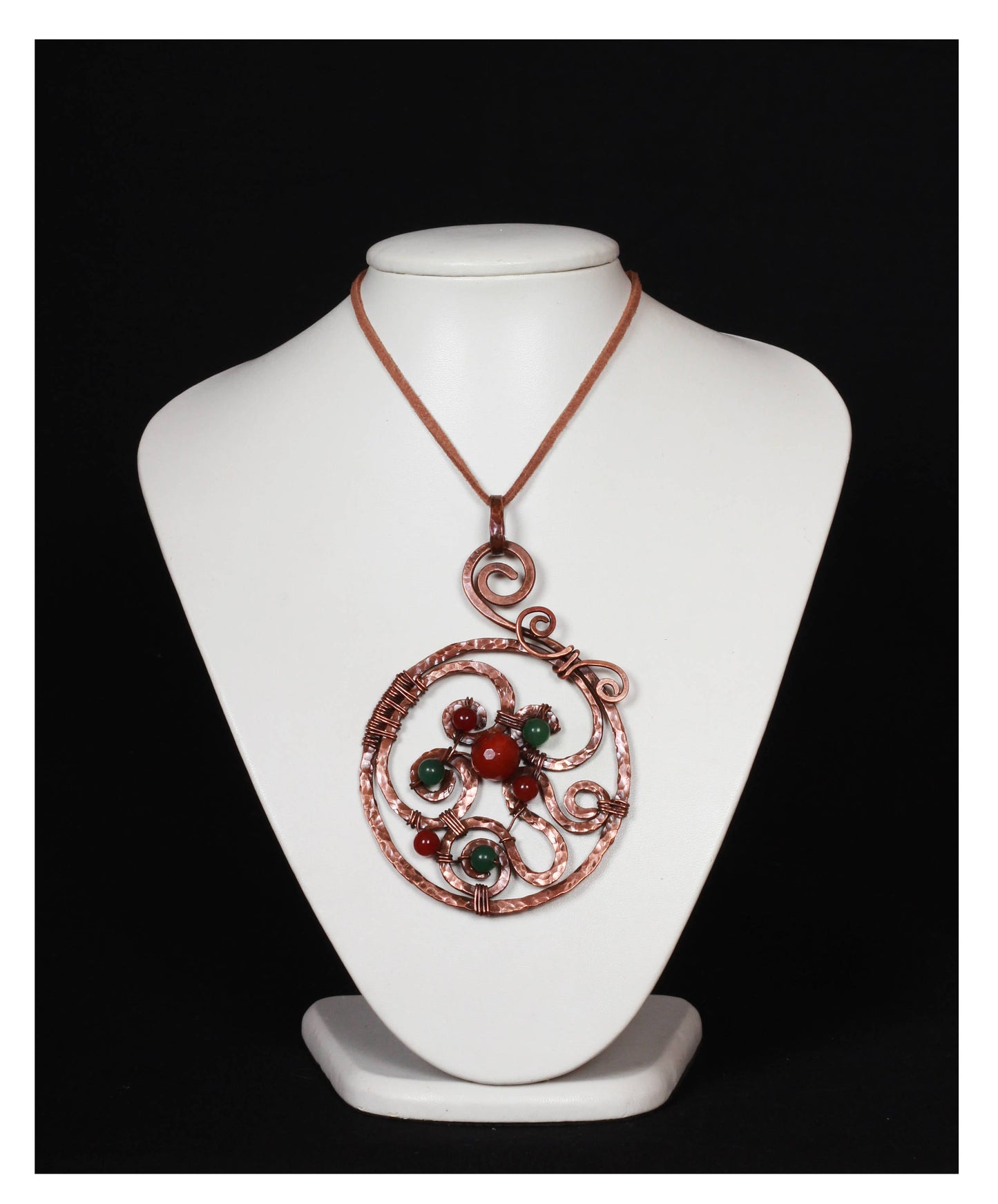 Handmade Red Flower Filigree Pendant Necklace - Spring Jewelry - Armenian Gift of Authenticity
