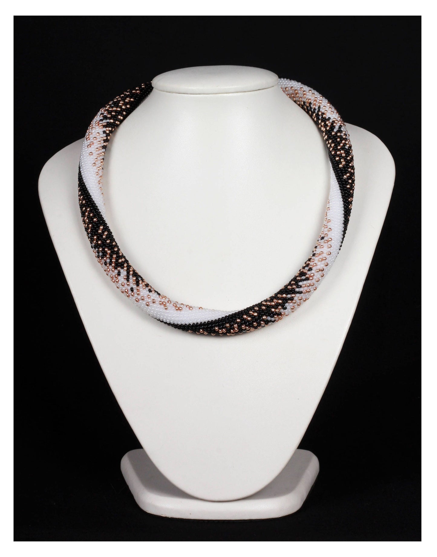 Snake Skin Crochet Rope Necklace - Formal Animal Print Jewelry for Evening Accessories