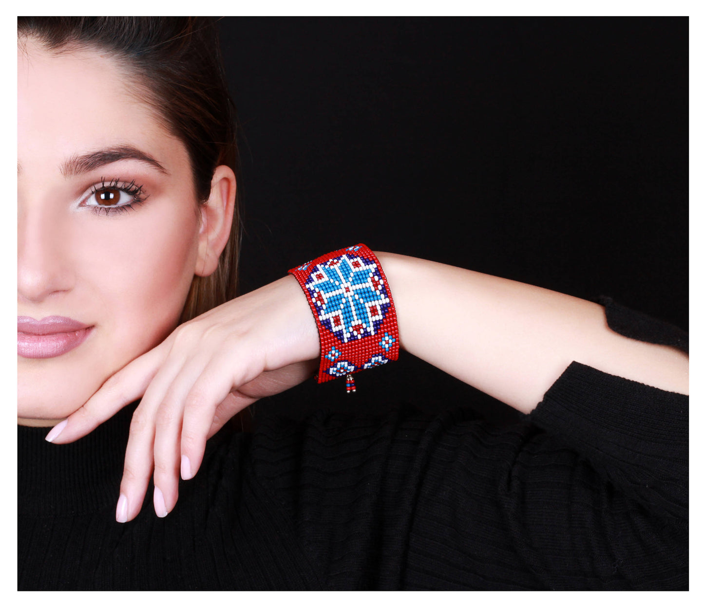Armenian Folk Art, Carpet Bracelet, Ethnic Bracelet, Armenian Bracelet, Armenian Traditional Gift, Armenian Carpet, Armenian Rug Motif, Boho