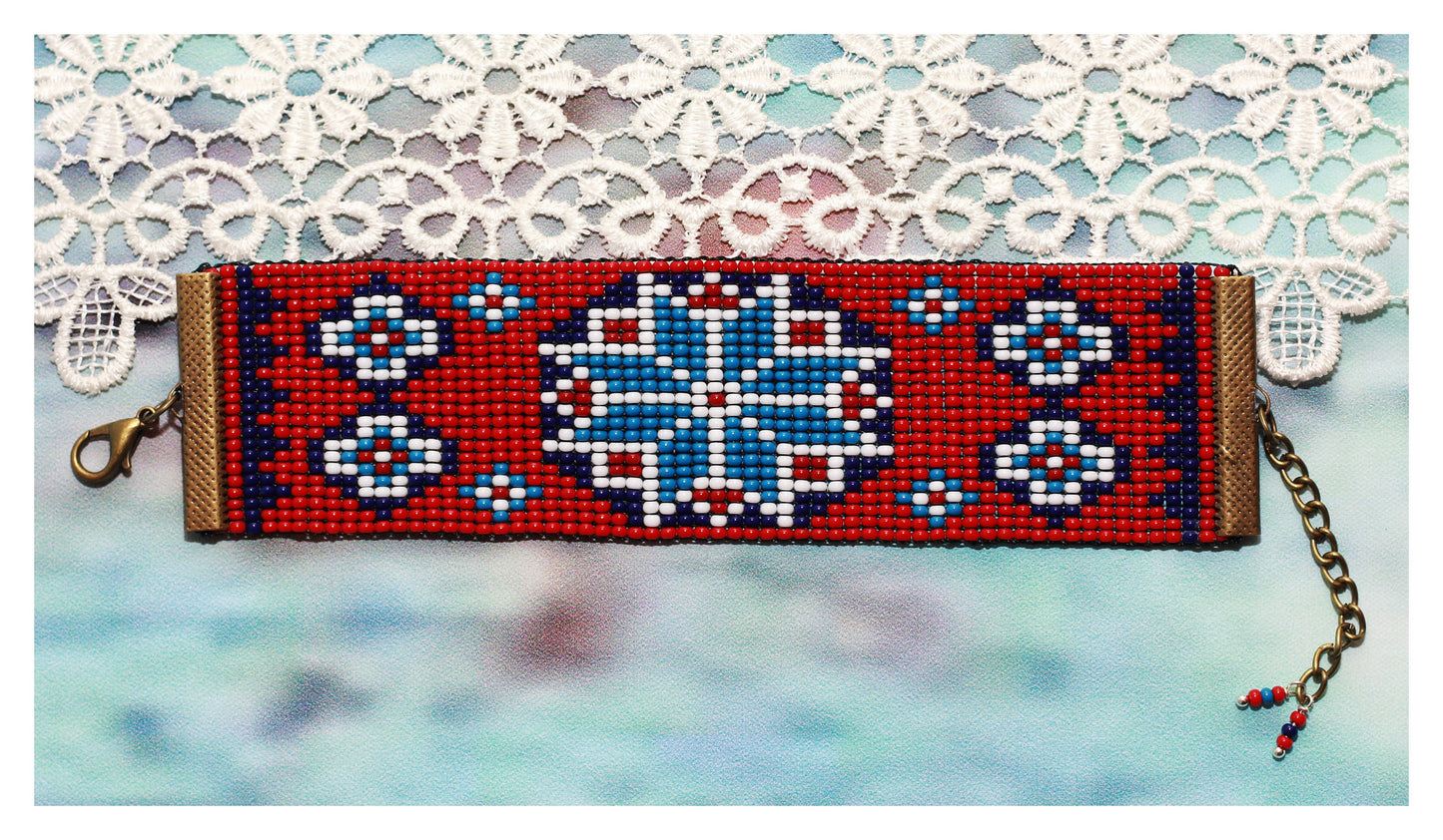 Armenian Folk Art, Carpet Bracelet, Ethnic Bracelet, Armenian Bracelet, Armenian Traditional Gift, Armenian Carpet, Armenian Rug Motif, Boho