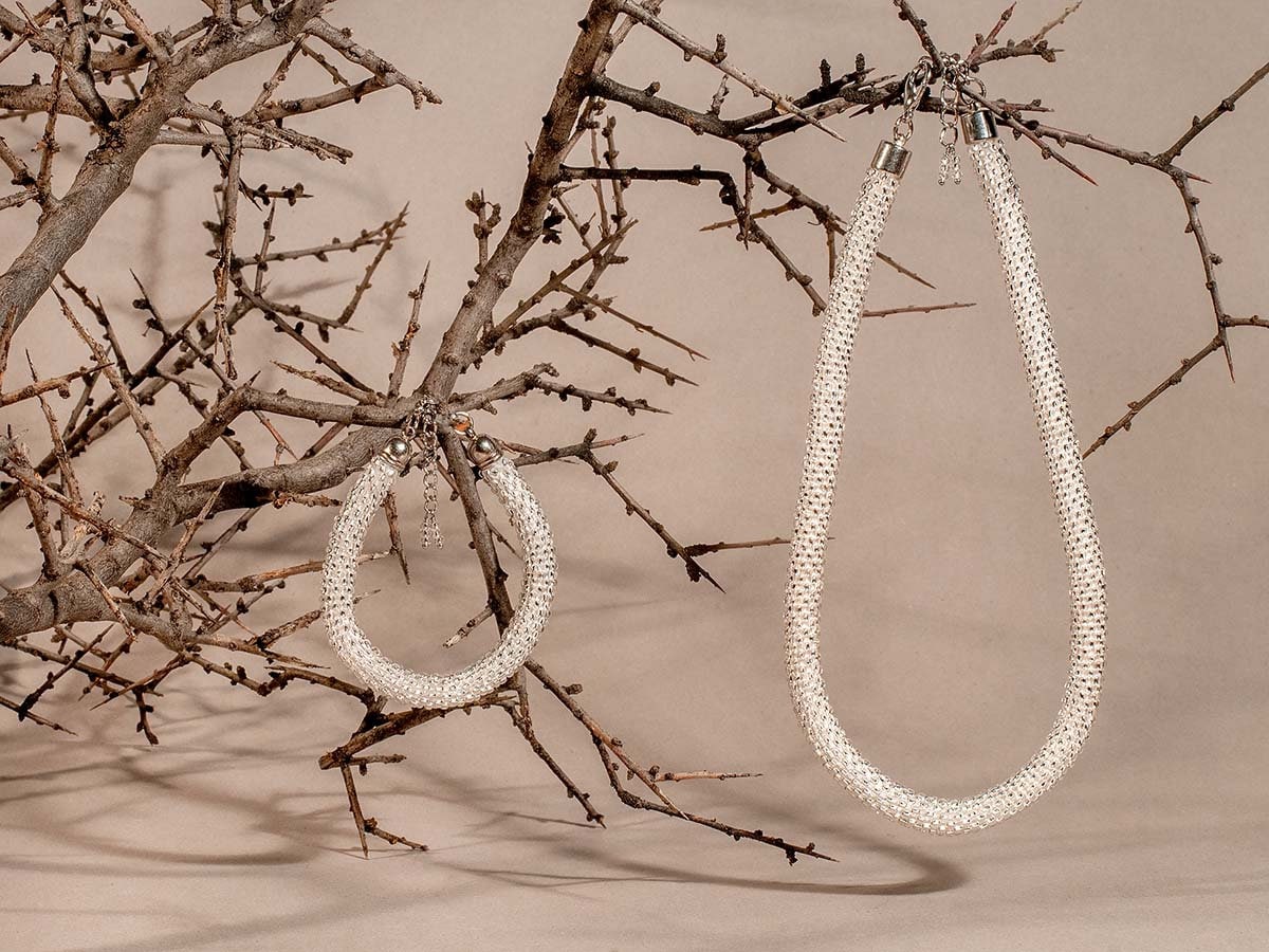 Armenian Wedding Jewelry Set - White Bohemian Bridesmaid Gifts - Elegant Evening Cocktail Accessories