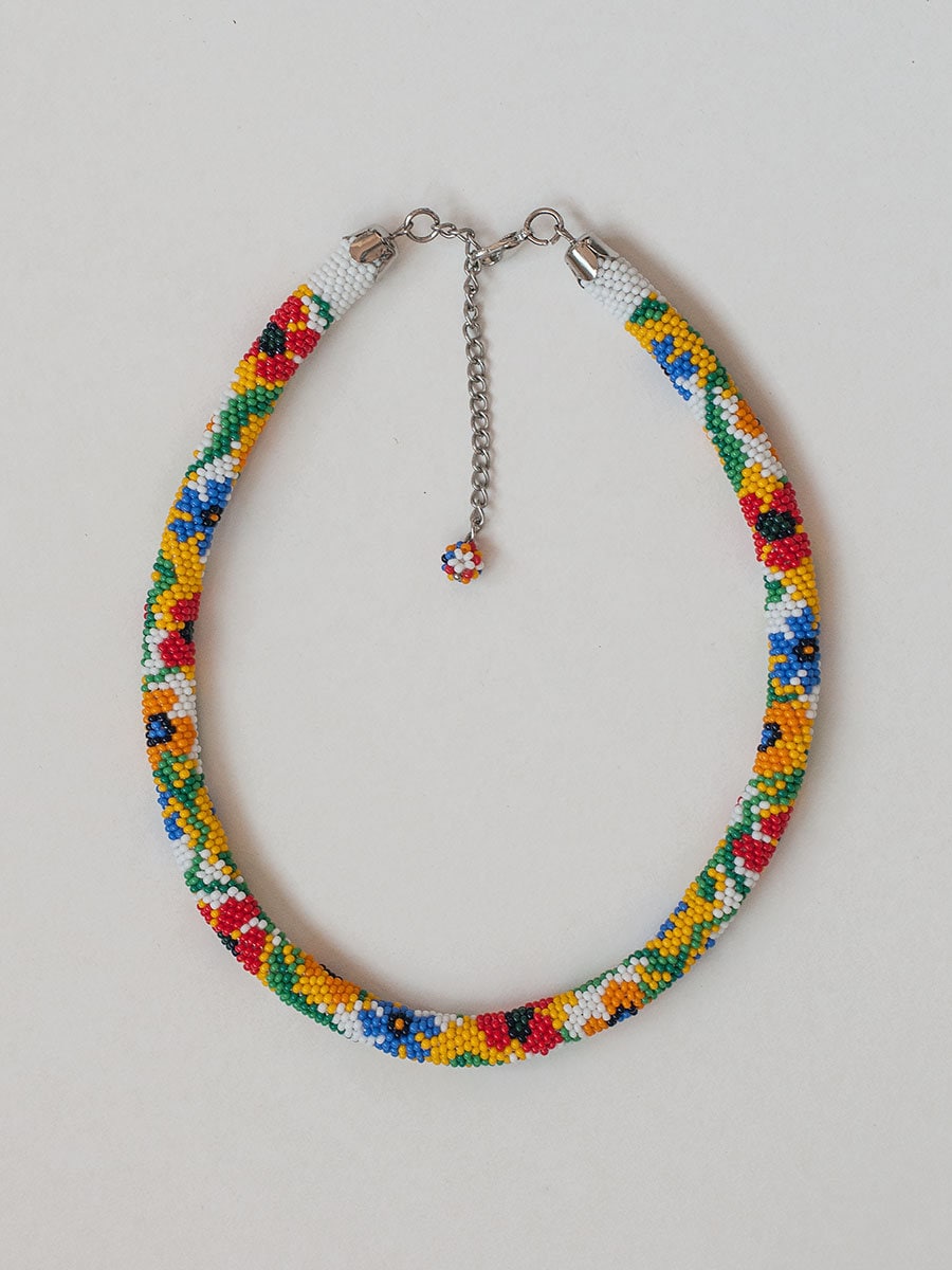 Spring and Summer Flower Statement Necklace with Beaded Detail - Romantic and Prom Jewelry for the Beach