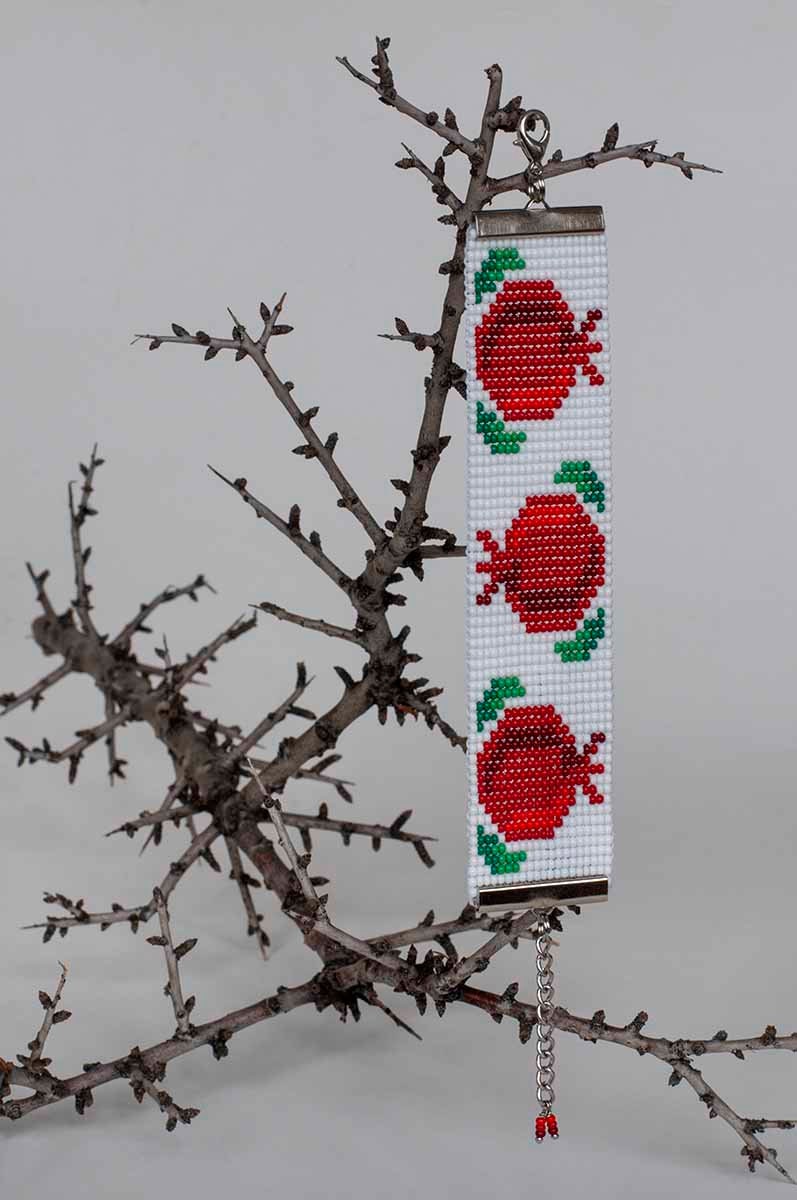 Armenian Symbols Pomegranate Bracelet - Ethnic Traditional Motifs Gift Handmade