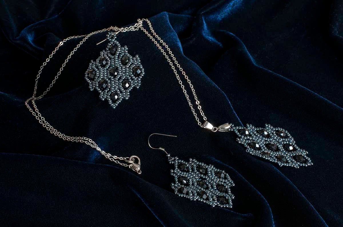 Bohemian Cocktail Jewelry Set - Black Dianity for Prom Wedding Bridesmaids and Evenings - Armenian Gift