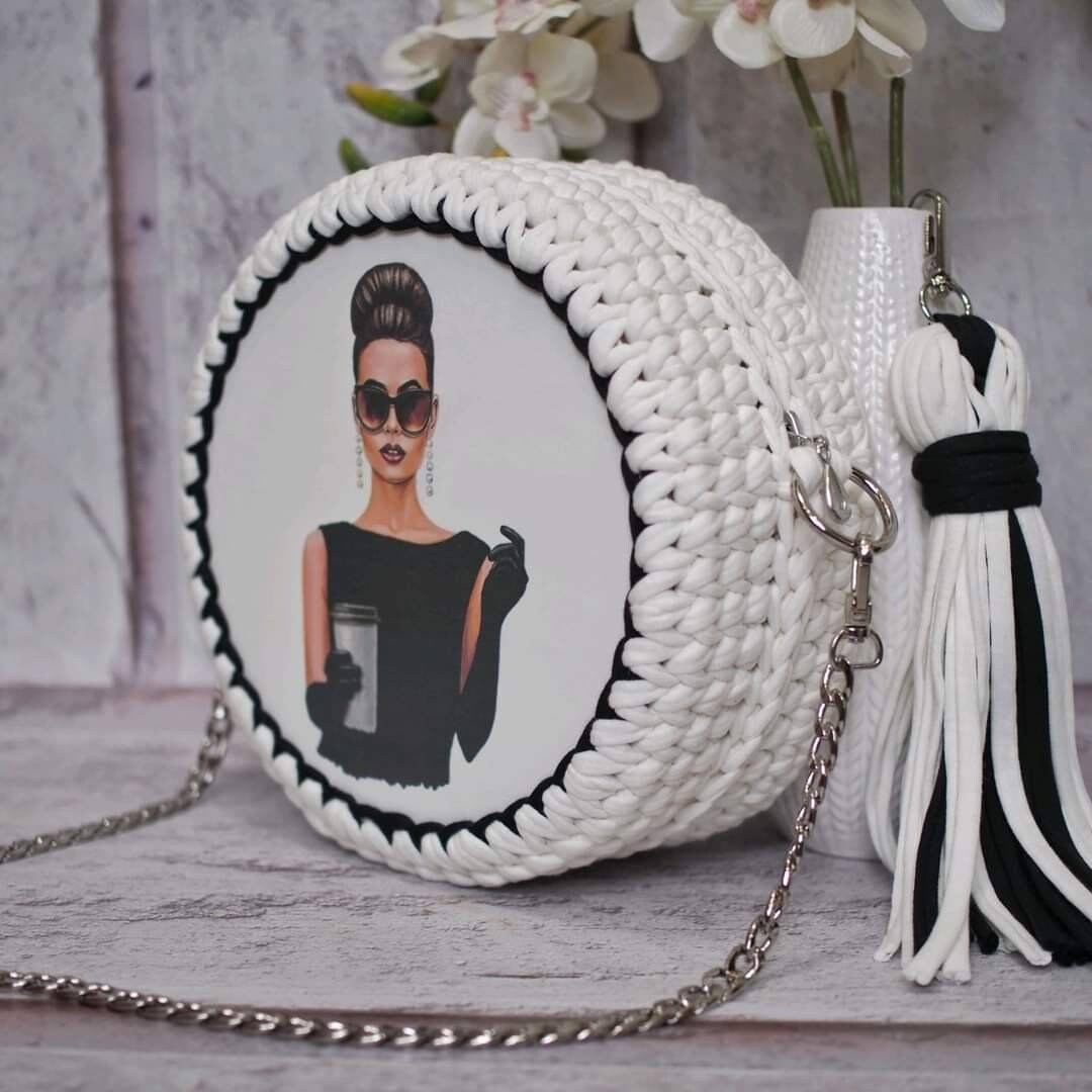 Audrey Hepburn Breakfast at Tiffany Black and White Handmade Purse Fan Gift and Timeless Accessory