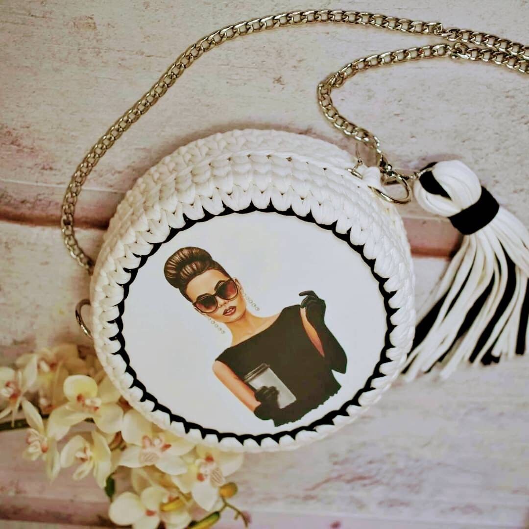Audrey Hepburn Breakfast at Tiffany Black and White Handmade Purse Fan Gift and Timeless Accessory
