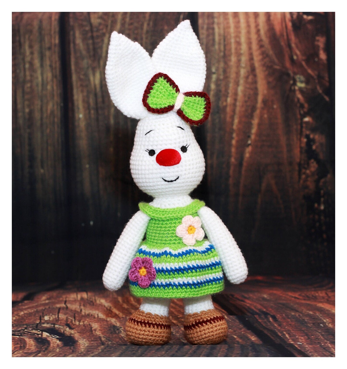 Easter Bunny Crochet Decor - Customizable Easter Decoration with Authentication Card