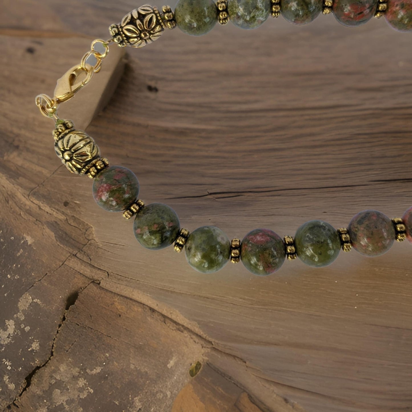 Olive Green Natural Stones Boho Chic Beaded Necklace Pendant - Statement Necklace - Bohemian Jewelry - Earthy Green Gemstone - READY TO SHIP
