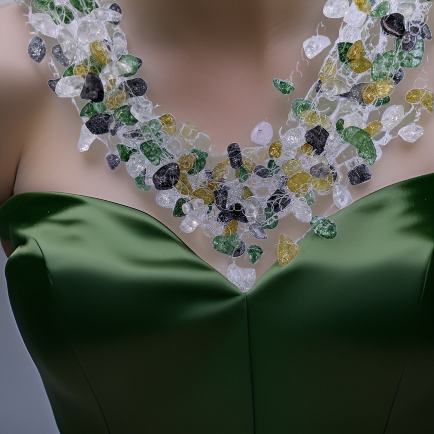 Earthly Color Air Necklace - Formal Events or Summer Vacations - Mother of the Bride, Mother of the Groom, Bridesmaid Necklace