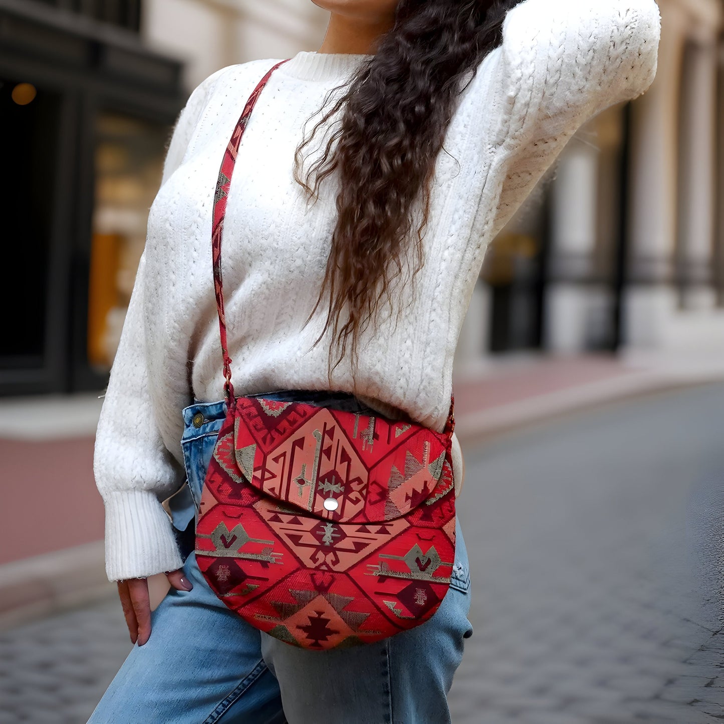 Bohemian Handbag | Armenian Carpet | Armenian Rug | Tribal Purse | Carpet Bag | Armenian Gift | Armenian Motif | Armenian Pomegranate
