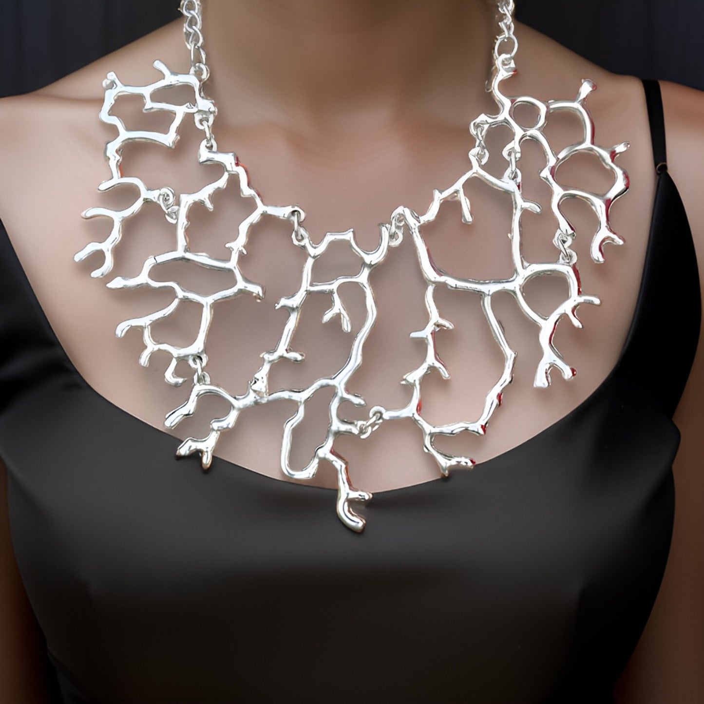 Modern Contemporary Armenian Abstract Necklace - Ethnic Handmade Lightning Design - Classy and Elegant Jewelry - Simple Statement