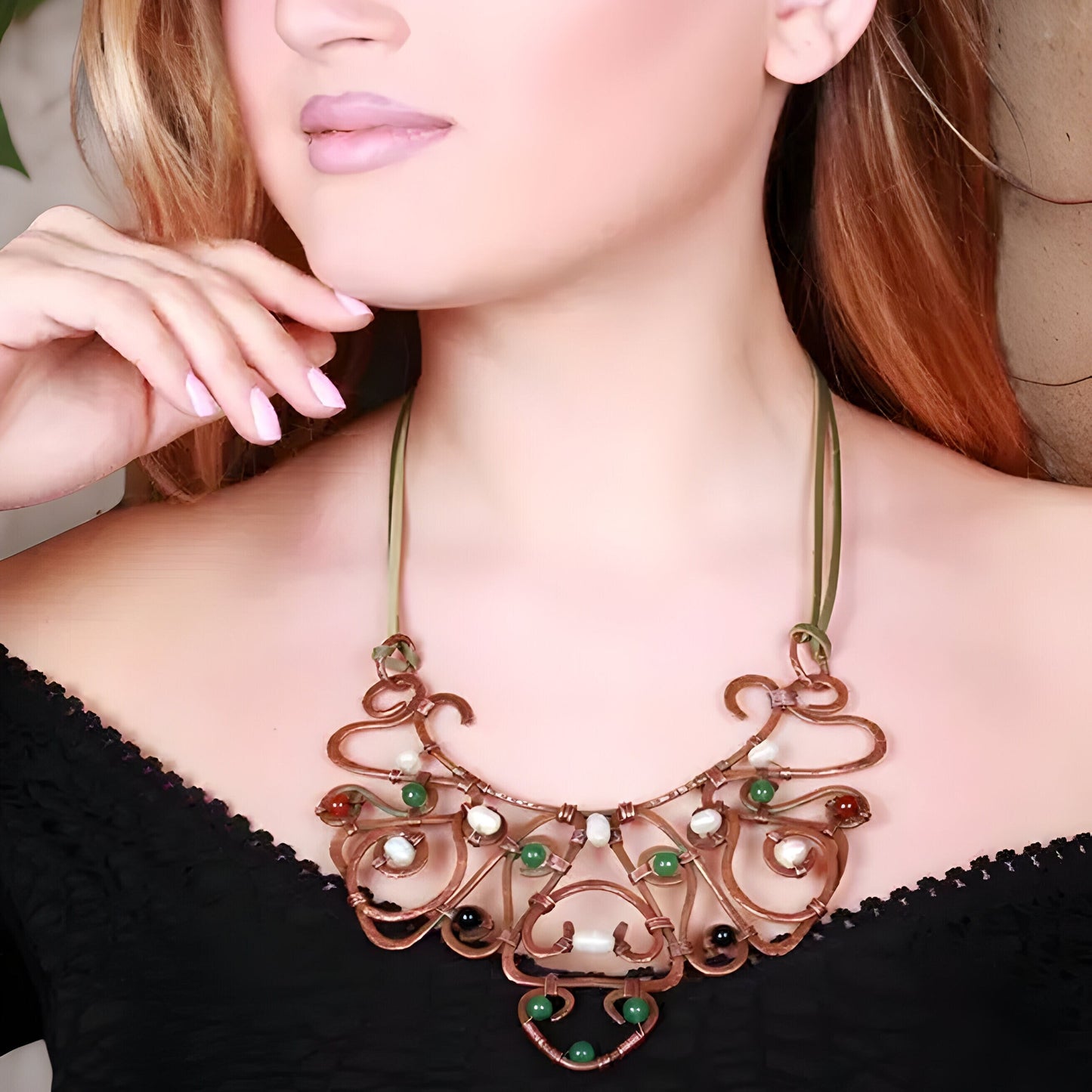 Fantasy Wire-Wrapped Filigree with Semi-Precious Stones - Lord of the Rings Historical-Inspired Jewelry - Luxurious Garden Fairy-Inspired