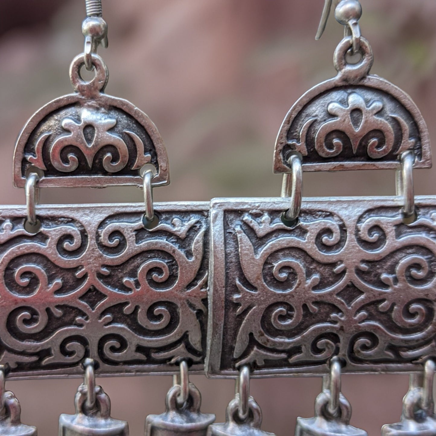 Celtic Inspired Viking Inspired Lord of the Rings Inspired Game of Thrones Inspired Filigree Large Dangle Bohemian Silver Color Earrings
