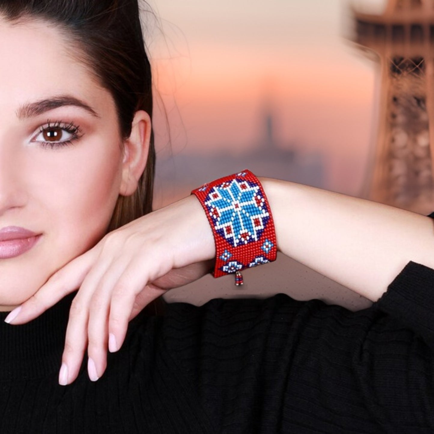 Armenian Folk Art, Carpet Bracelet, Ethnic Bracelet, Armenian Bracelet, Armenian Traditional Gift, Armenian Carpet, Armenian Rug Motif, Boho