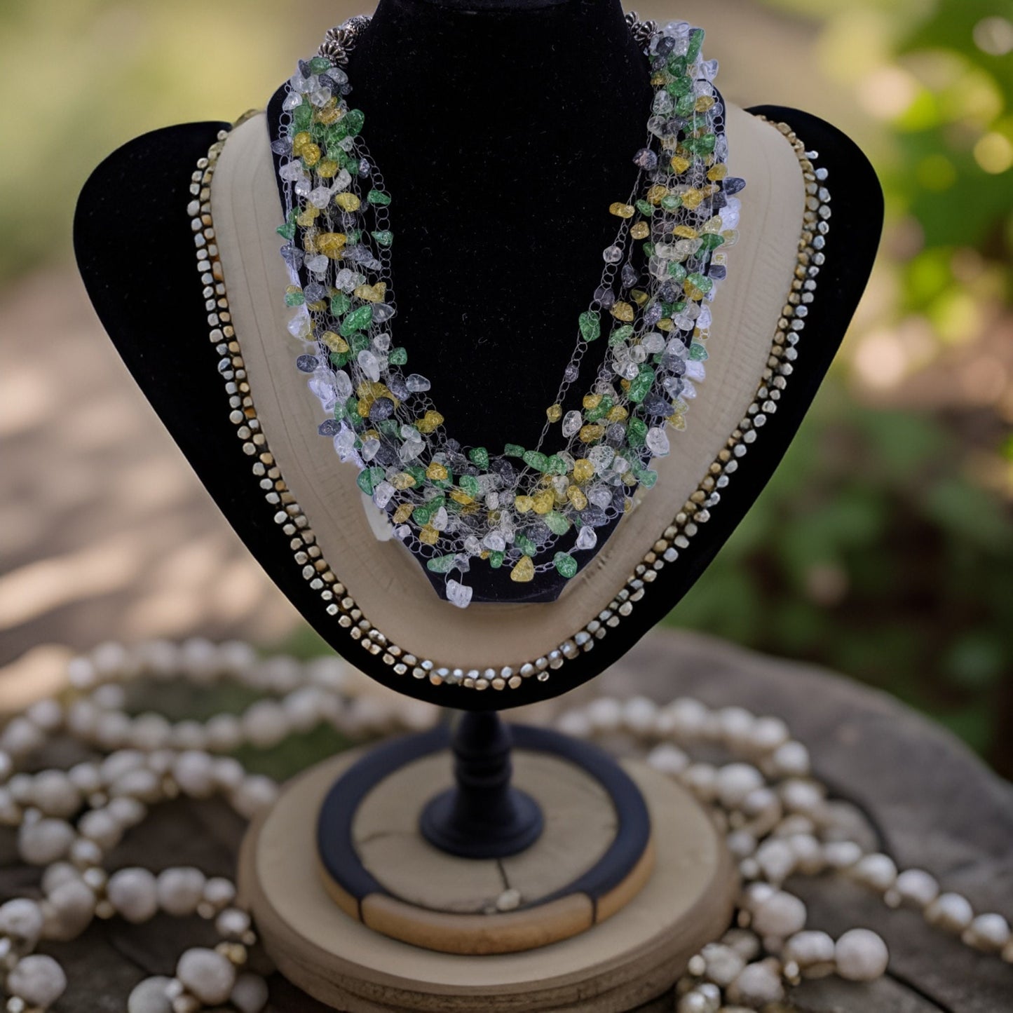 Earthly Color Air Necklace - Formal Events or Summer Vacations - Mother of the Bride, Mother of the Groom, Bridesmaid Necklace