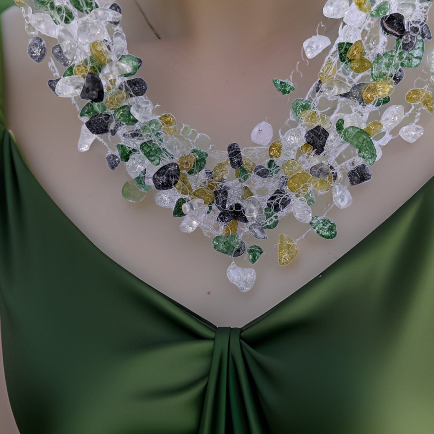 Earthly Color Air Necklace - Formal Events or Summer Vacations - Mother of the Bride, Mother of the Groom, Bridesmaid Necklace