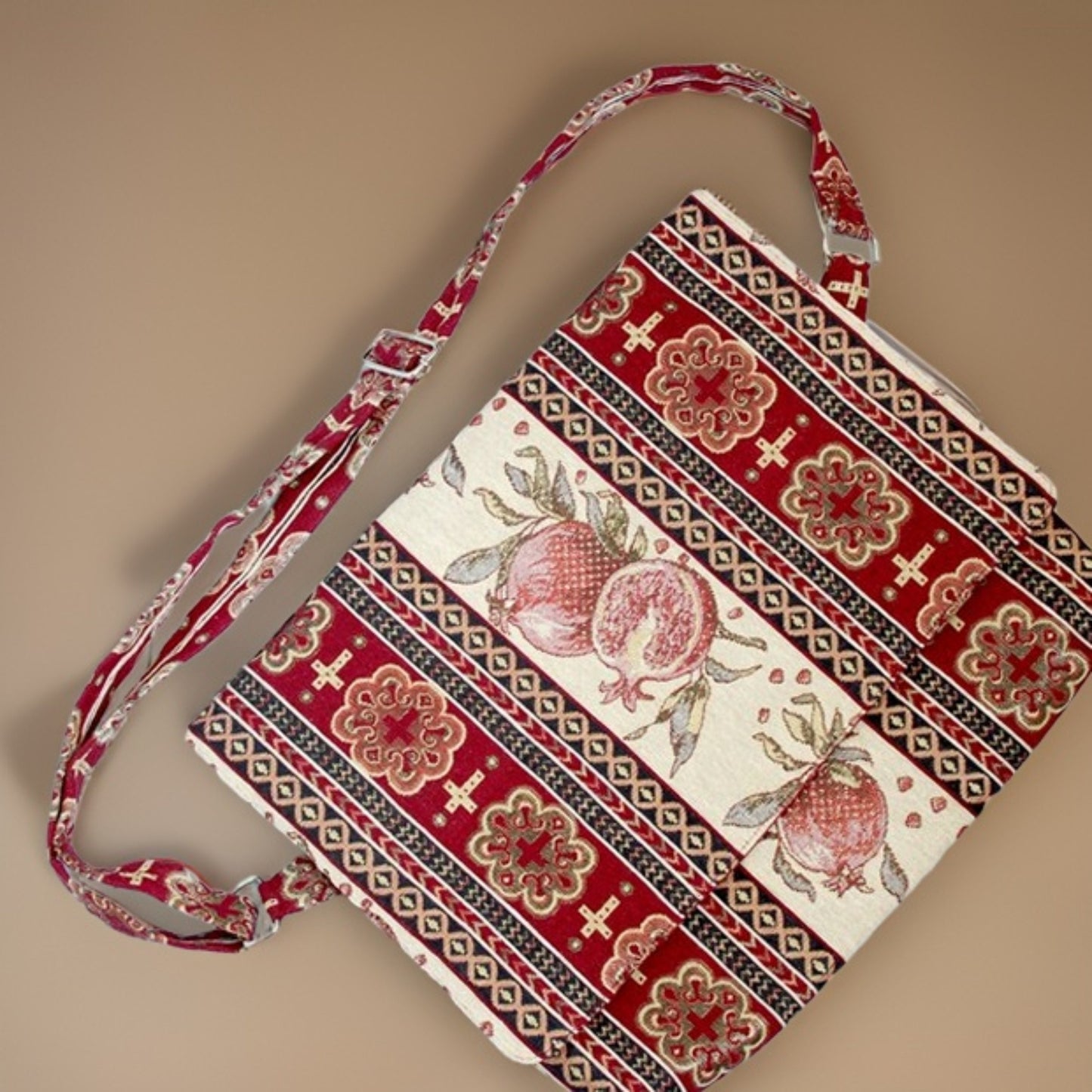 Armenian Carpet Fabric Laptop Padded Interior Bag - Customizable Size - Ideal for Graduation, New Job, Student, and Career Women