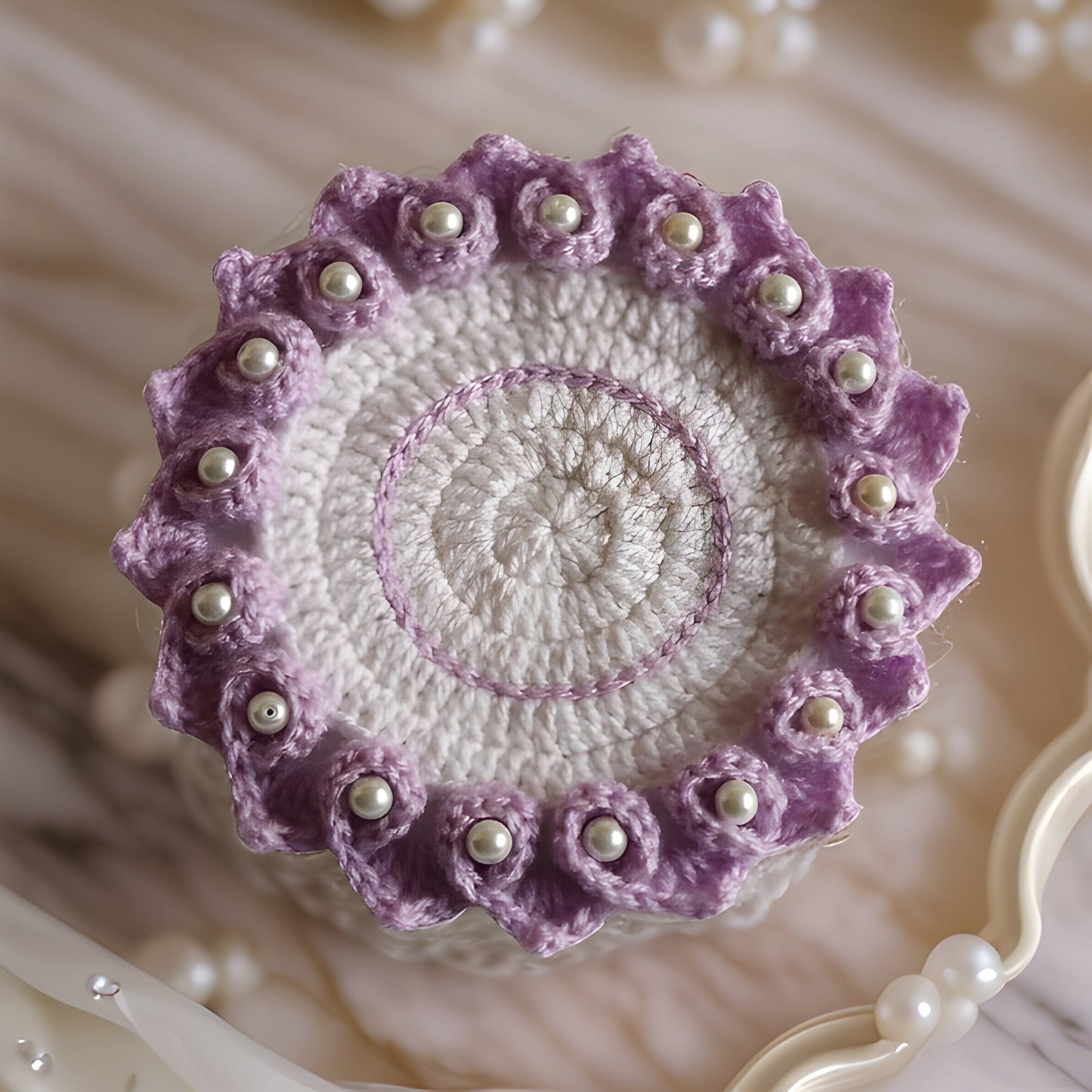 Set of 6 Crochet Coasters & Doilies - Sunflower, Pearl Flower, Spiral Flower, Elegant Flower - Home Decor and Candle Accessories