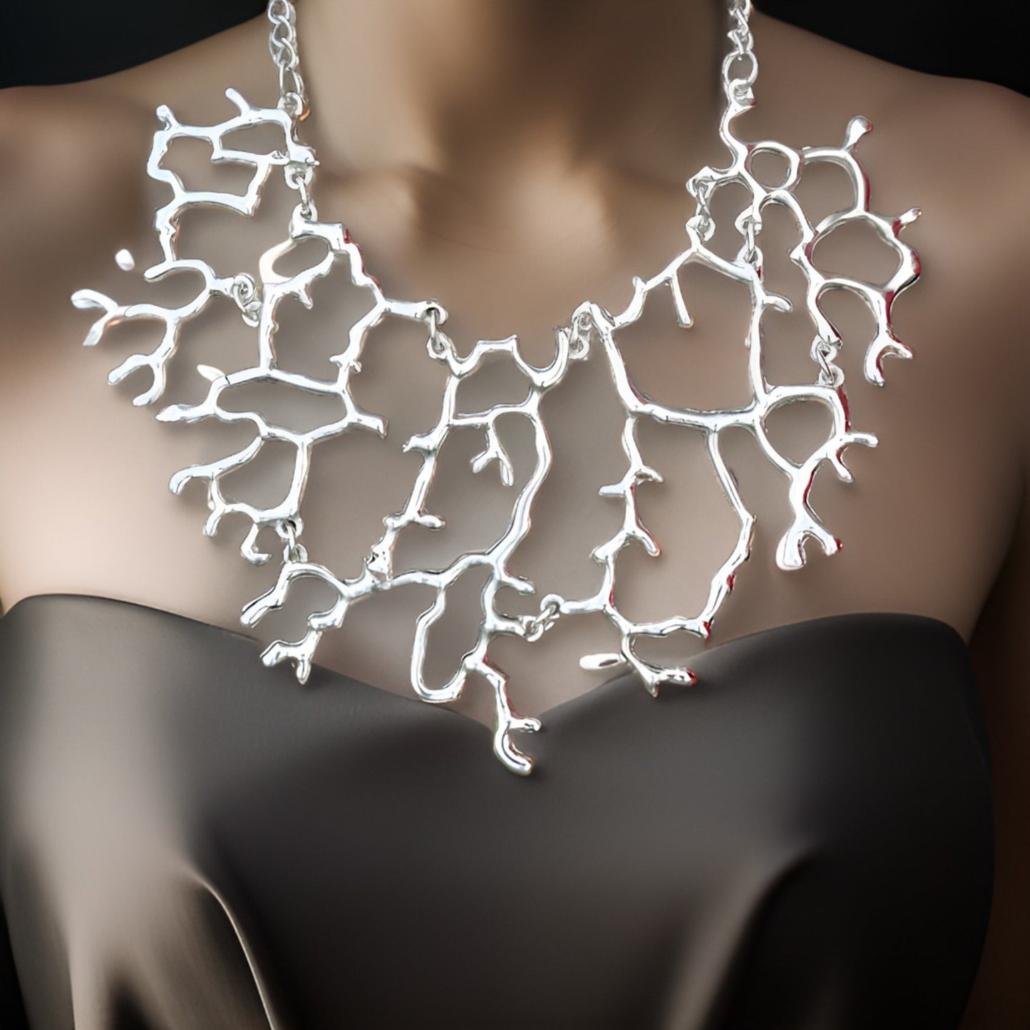 Modern Contemporary Armenian Abstract Necklace - Ethnic Handmade Lightning Design - Classy and Elegant Jewelry - Simple Statement
