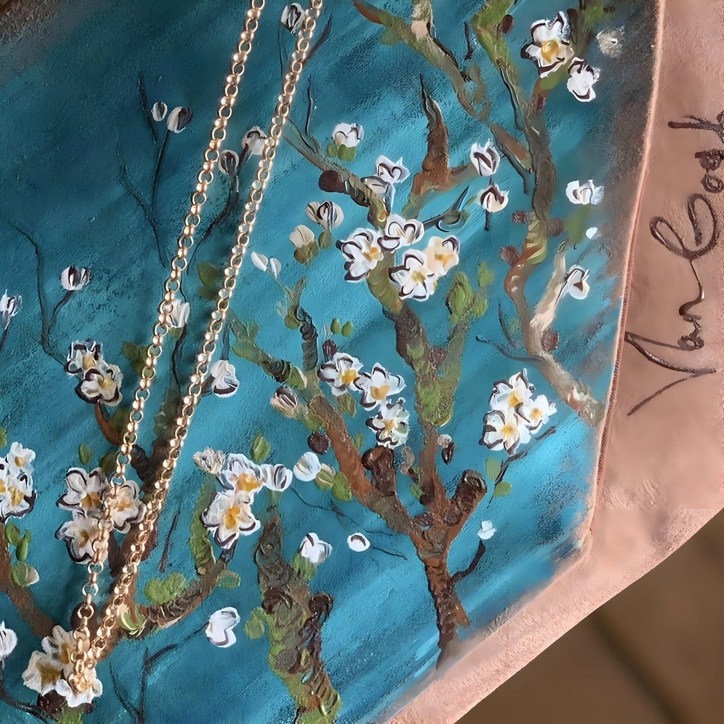 Blossoms Van Gogh HAND-PAINTED Clutch Bag Vincent Van Gogh Art Print Hand Bag Small Clutch Classic Botanical Art Gift For Women Handbag