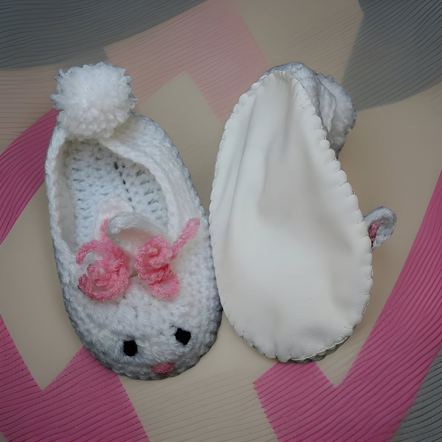 Easter Bunny Soft Crib Shoes for Newborns and Infants - Adorable and Comfy - - Perfect for Photos - 0-12 Months