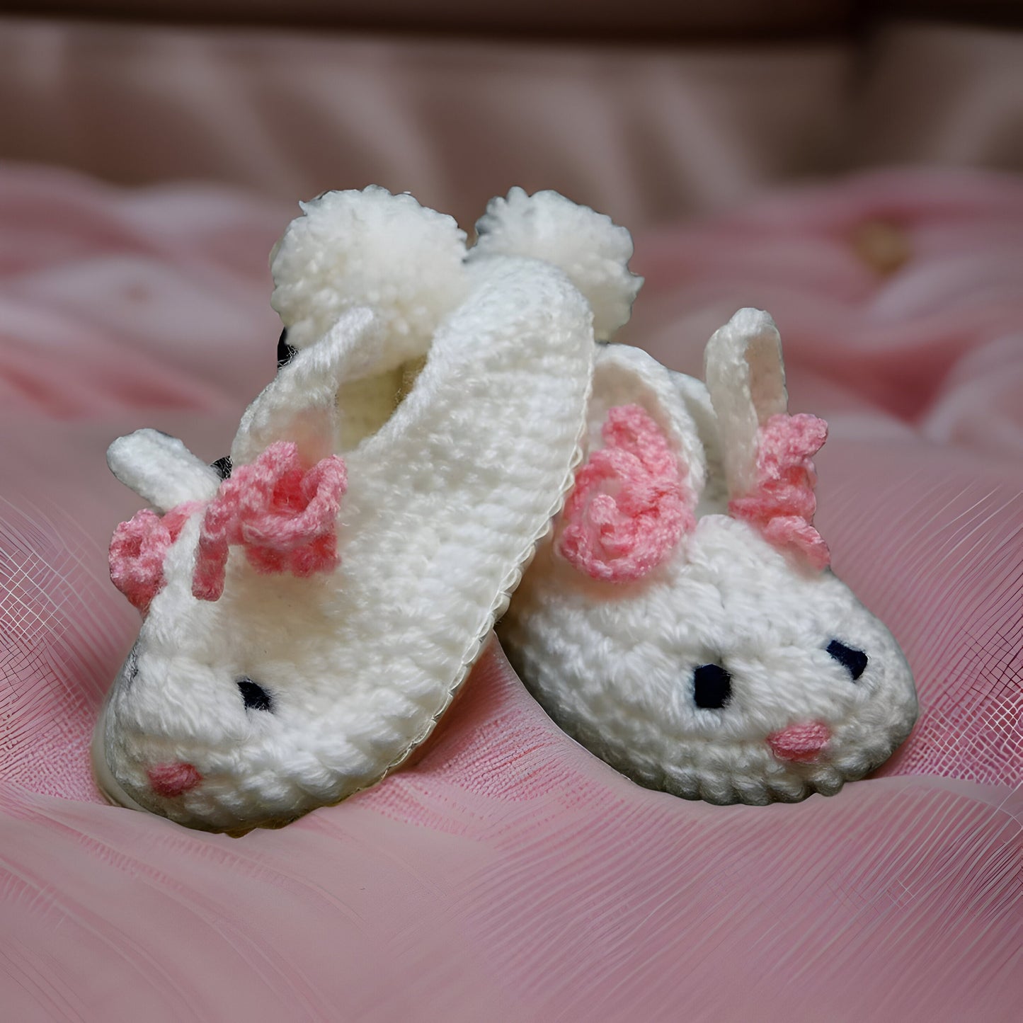 Easter Bunny Soft Crib Shoes for Newborns and Infants - Adorable and Comfy - - Perfect for Photos - 0-12 Months