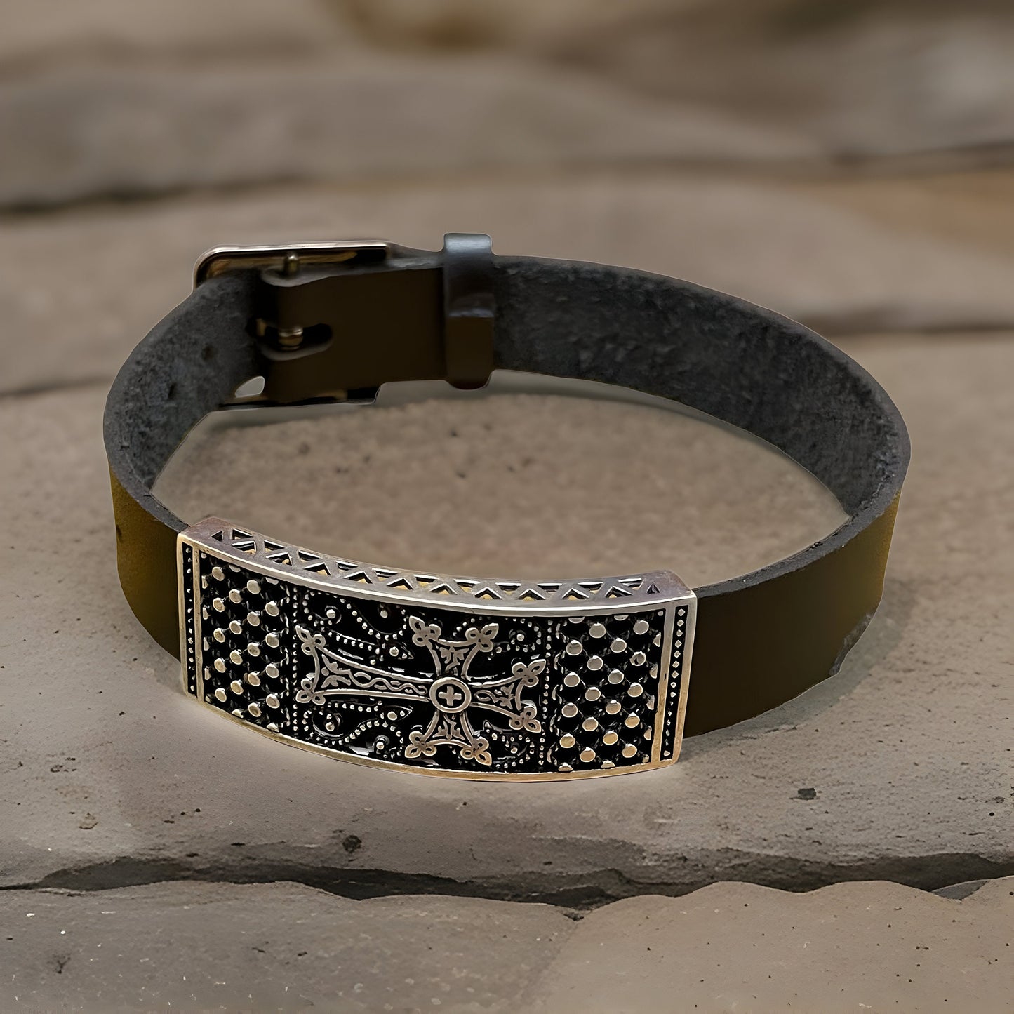 Armenia Cross 925 Sterling Silver Unisex Bracelet - Tigran the Great Armenian Mans Design