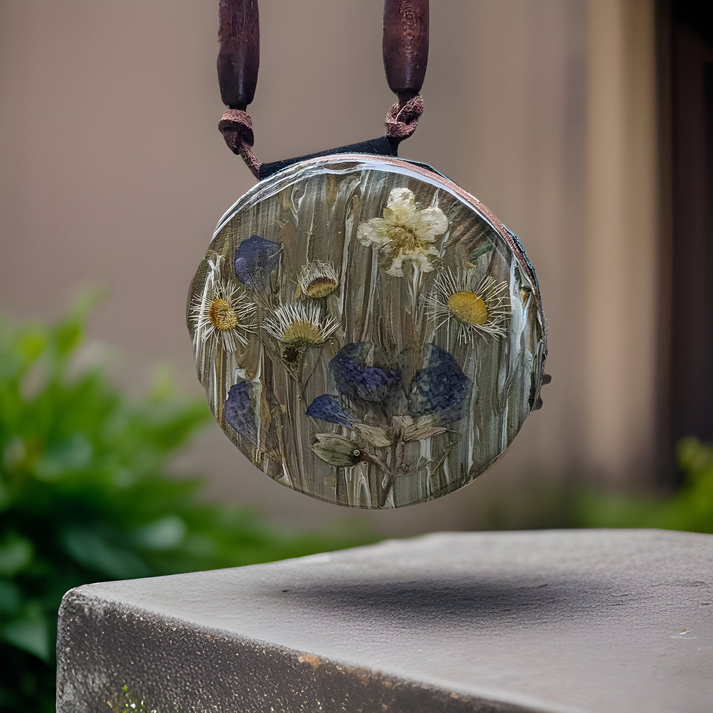 Bohemian Dried Flower Bouquet Pendant from Armenian Mountains - Natural and Unique