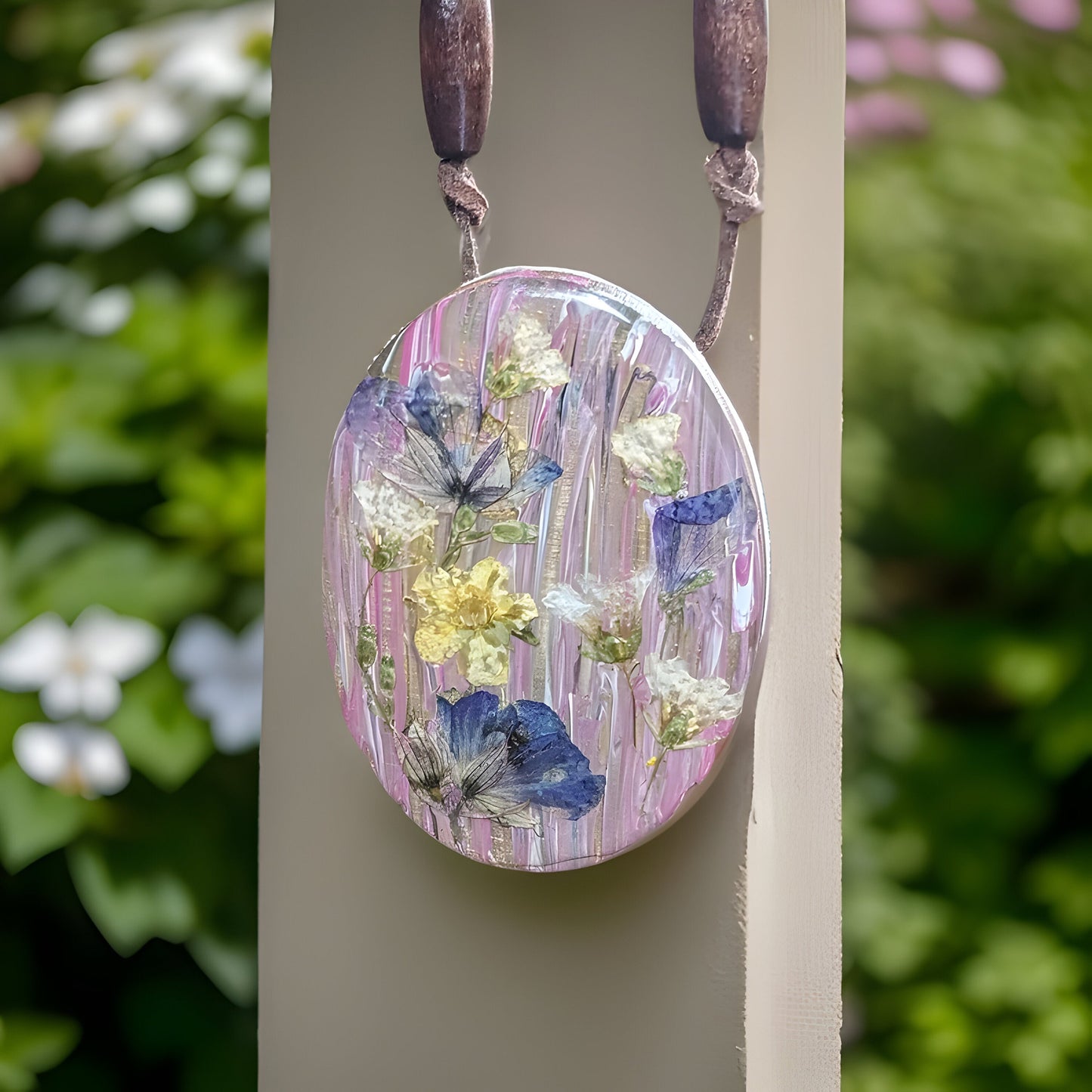 Bohemian Dried Flower Bouquet Pendant from Armenian Mountains - Natural and Unique
