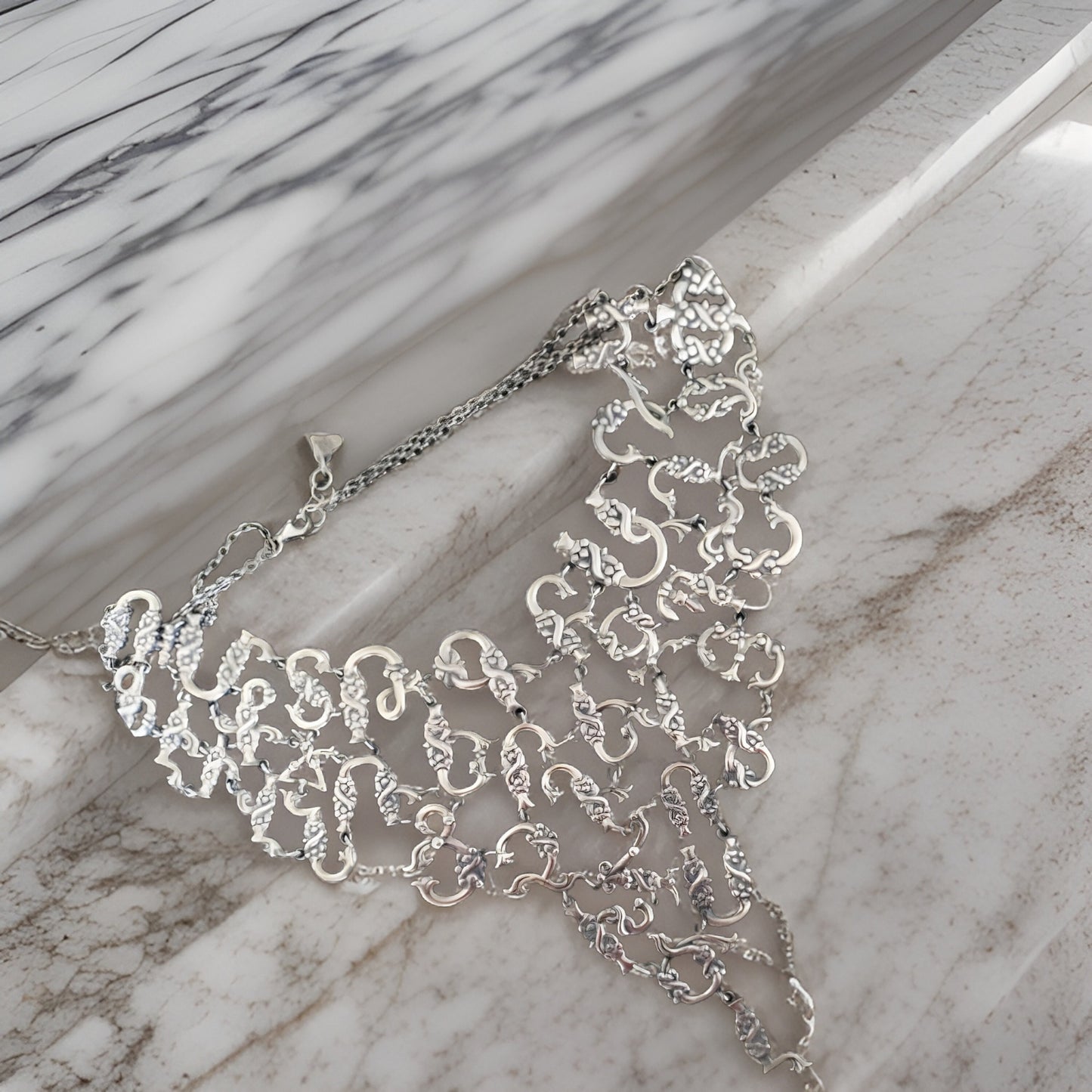 Armenian Alphabet, Armenian Letter, Sacred Letter Sterling Silver Artisan-Crafted Traditional Pomegranate Statement Necklace Queenly Jewelry
