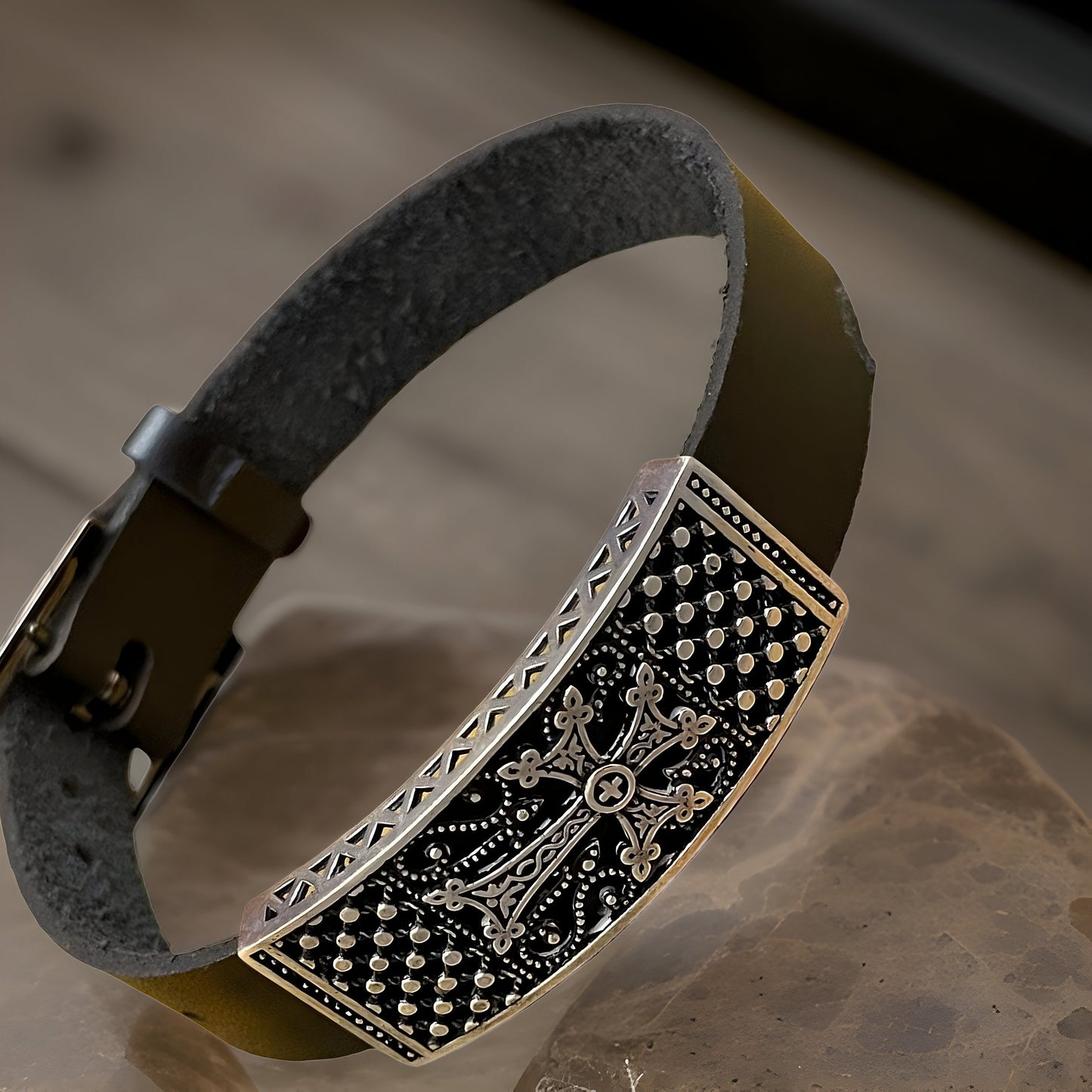 Armenia Cross 925 Sterling Silver Unisex Bracelet - Tigran the Great Armenian Mans Design