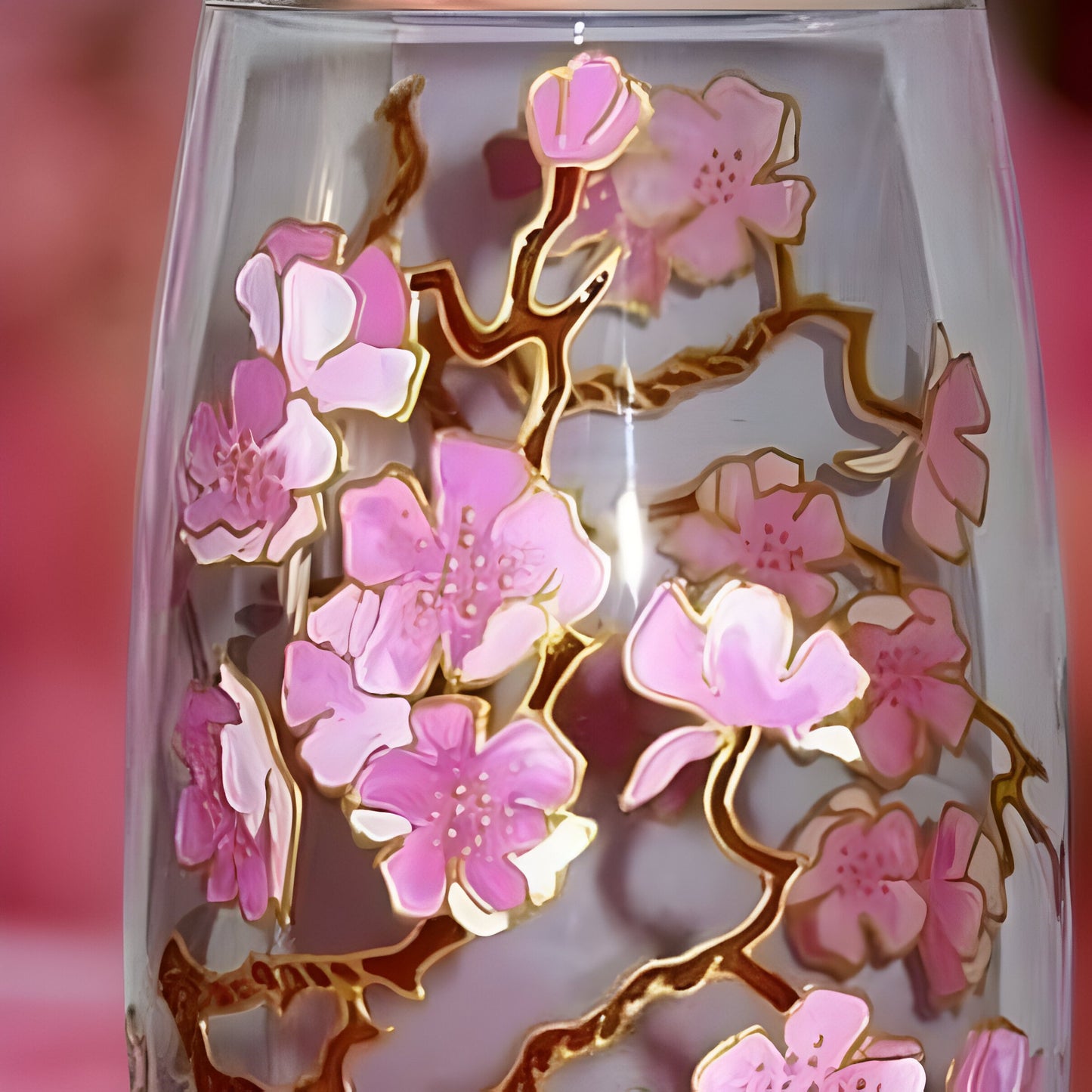 Handpainted Cherry Blossoms and Sakura Flower Vase - Personalized with Name or Initials - Mother's Day Gift, Bridal Gift - Home Decor