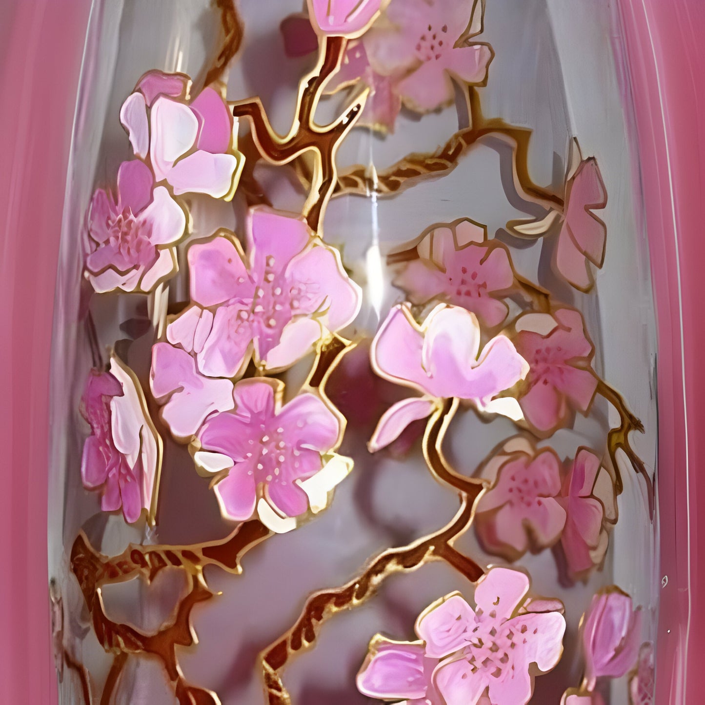 Handpainted Cherry Blossoms and Sakura Flower Vase - Personalized with Name or Initials - Mother's Day Gift, Bridal Gift - Home Decor