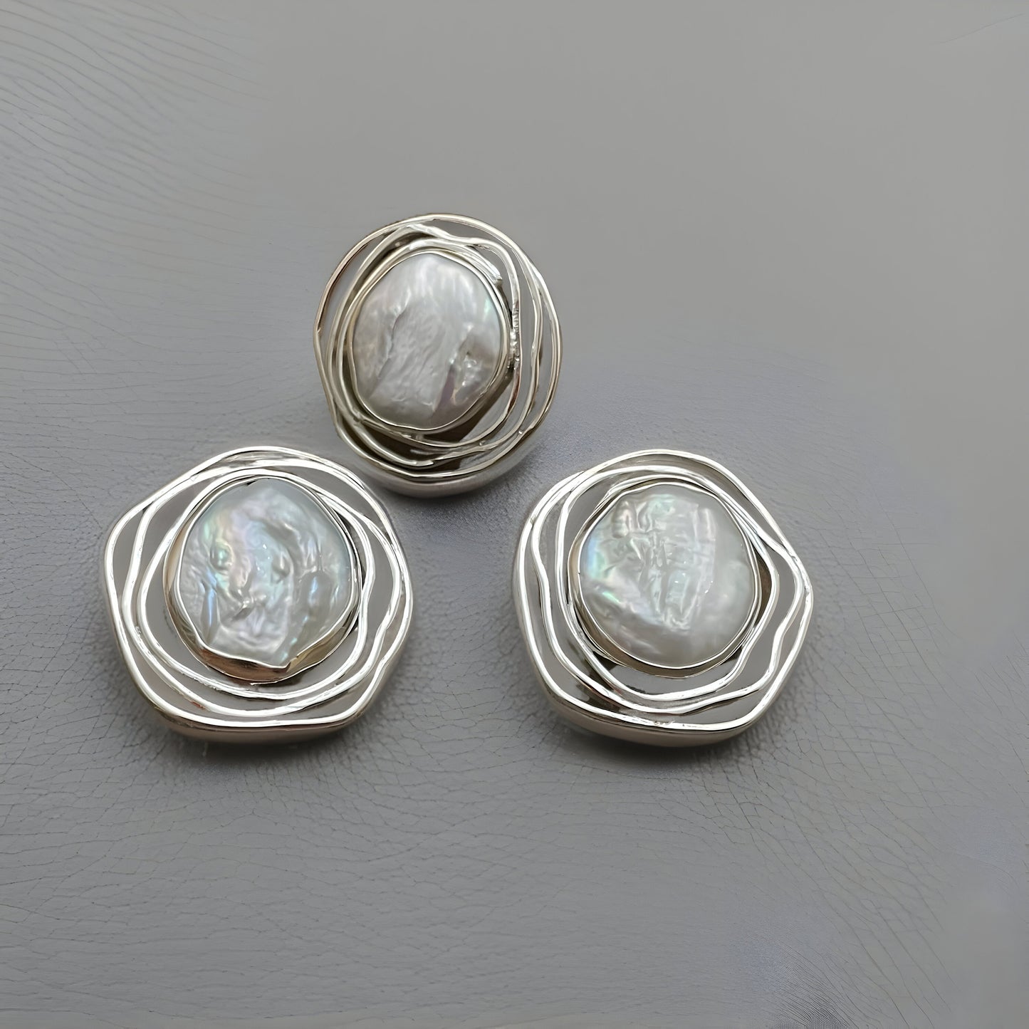 Spiral Knot Pearl Drop Earrings - 925 Sterling Silver Bird Nest Set with Freshwater Pearls