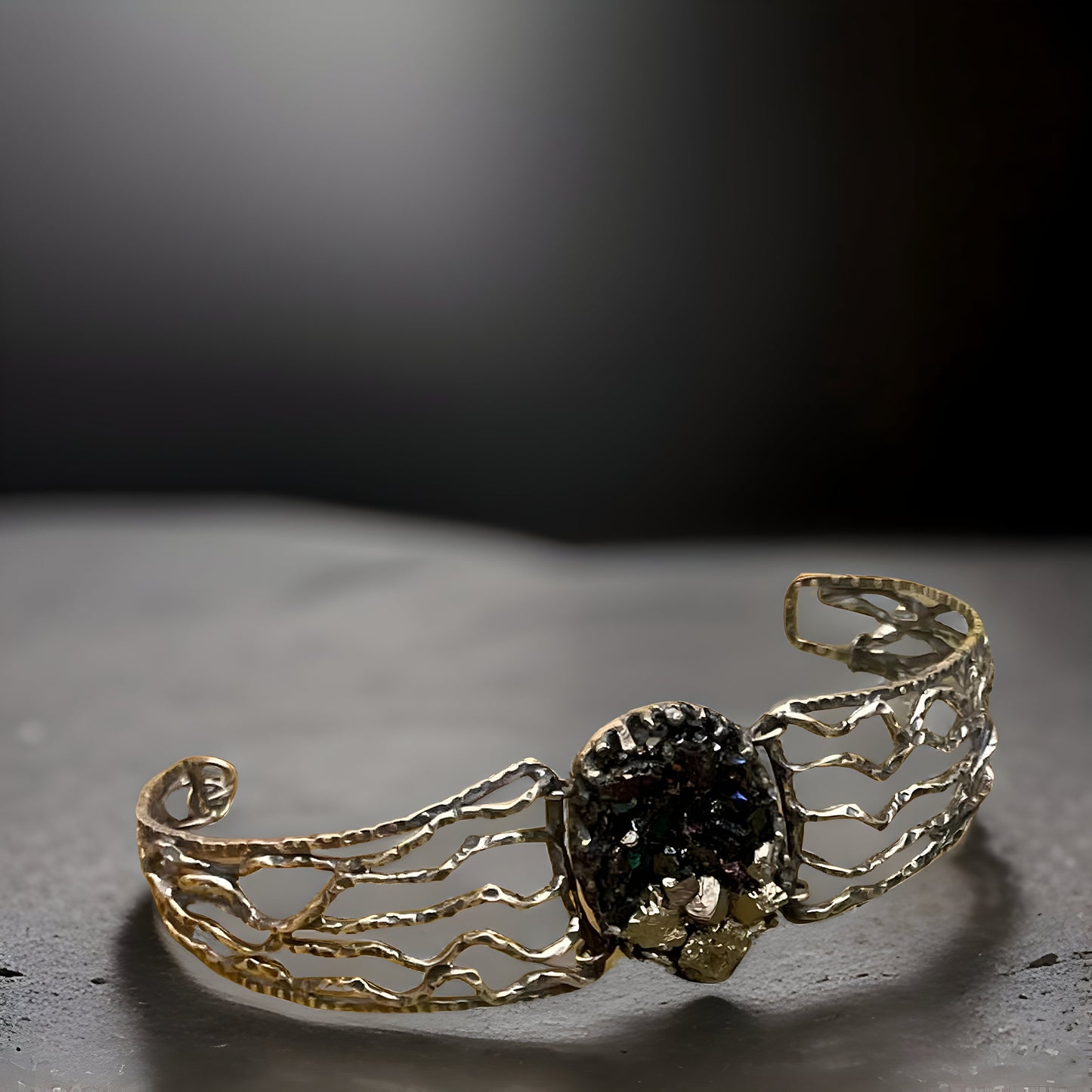 Black Onyx Fantasy Sterling Silver Set - Victorian Earrings Drop Earrings Cocktail Ring Large Pendant