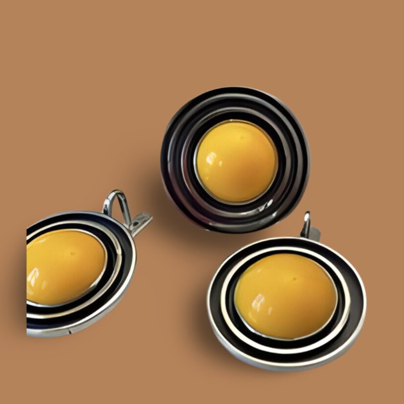 Egg Yolk Yellow Gemstone Jewelry Set - Minimalist Sterling Silver with Natural Stones