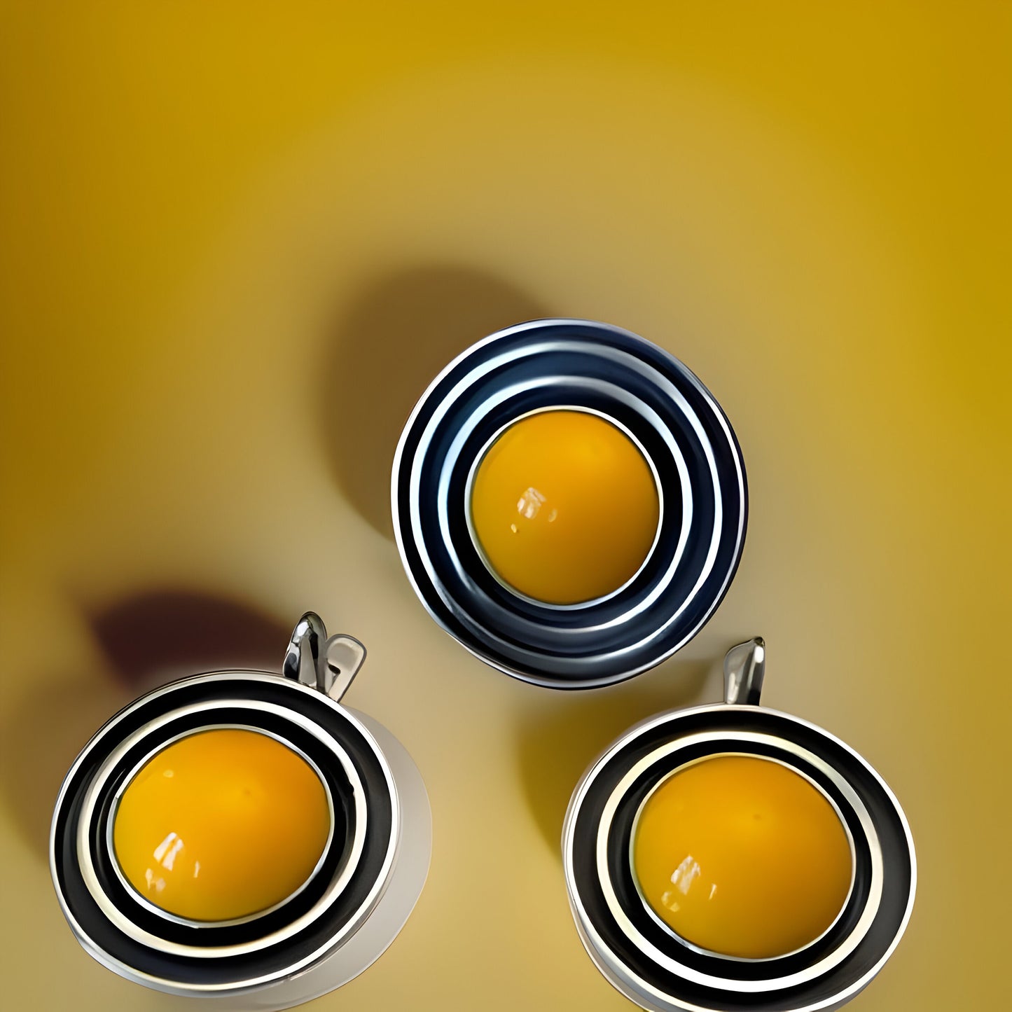 Egg Yolk Yellow Gemstone Jewelry Set - Minimalist Sterling Silver with Natural Stones