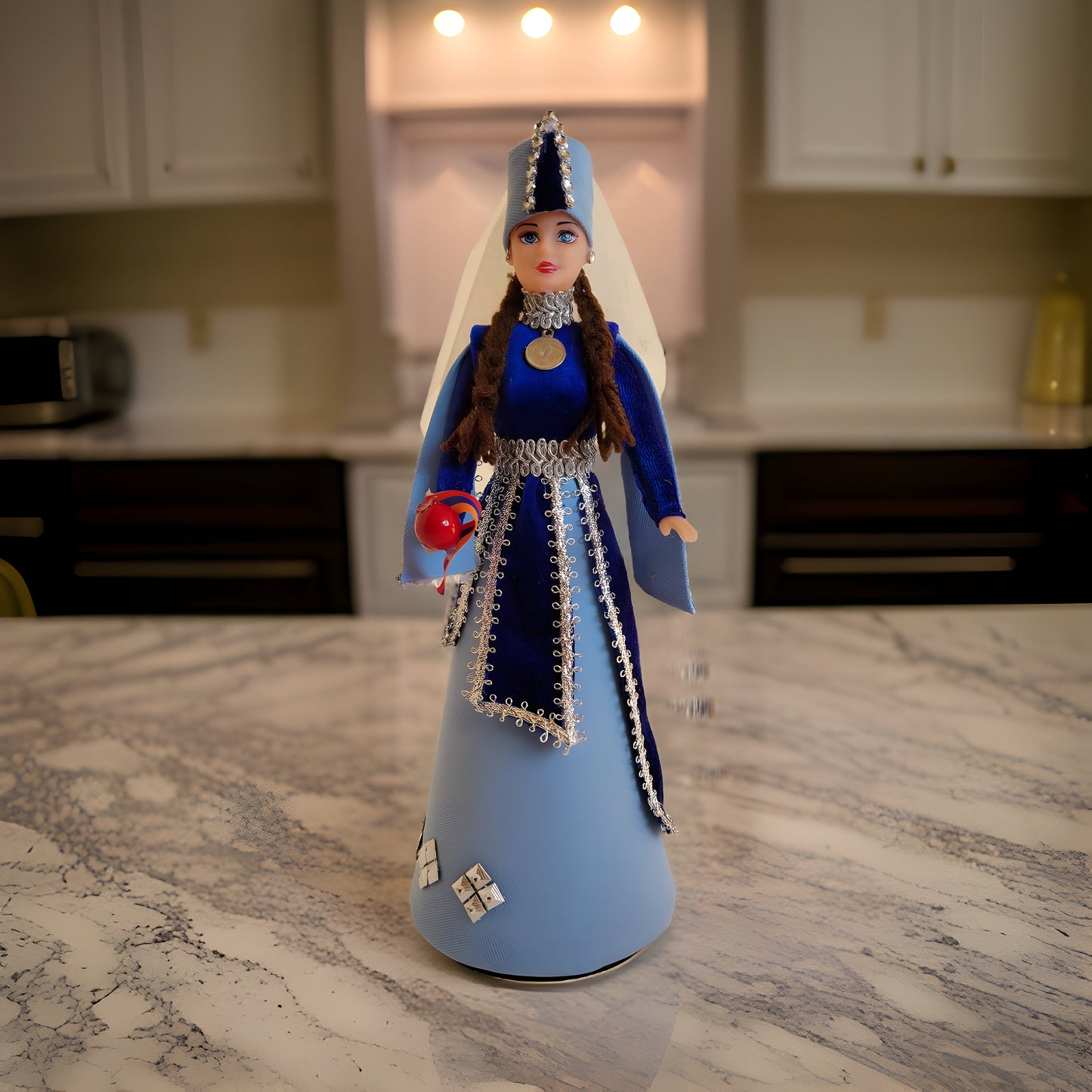 Powder Blue Taraz Design - Armenian National Doll Symbolizing Aristocracy and Tradition | Armenian Nobility | Unique Armenian Gift | Barbie