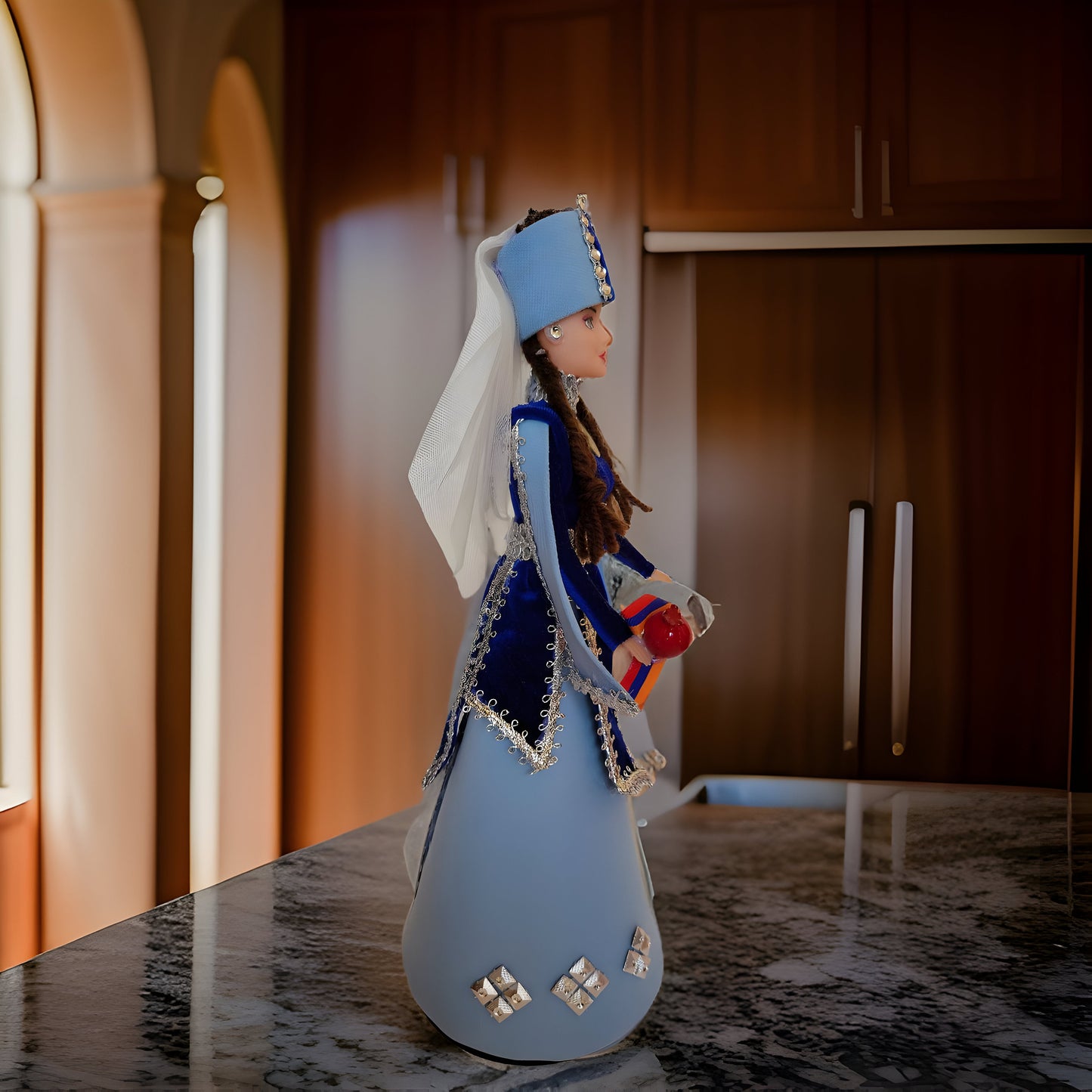 Powder Blue Taraz Design - Armenian National Doll Symbolizing Aristocracy and Tradition | Armenian Nobility | Unique Armenian Gift | Barbie
