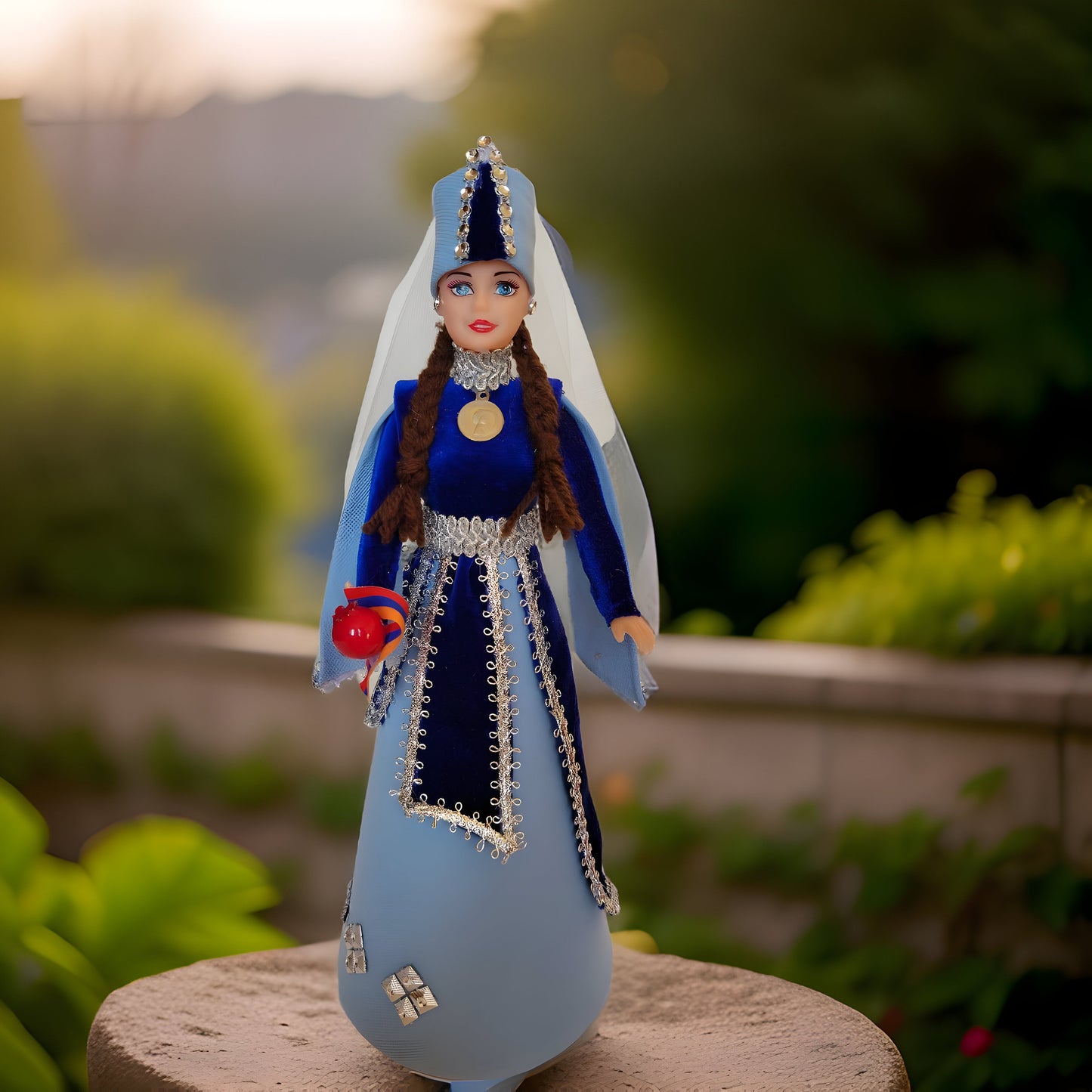 Powder Blue Taraz Design - Armenian National Doll Symbolizing Aristocracy and Tradition | Armenian Nobility | Unique Armenian Gift | Barbie