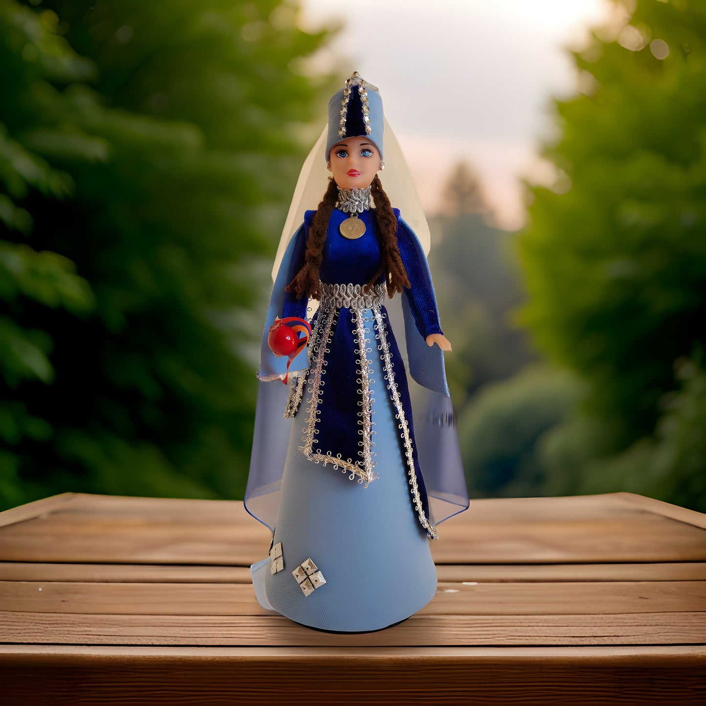 Powder Blue Taraz Design - Armenian National Doll Symbolizing Aristocracy and Tradition | Armenian Nobility | Unique Armenian Gift | Barbie