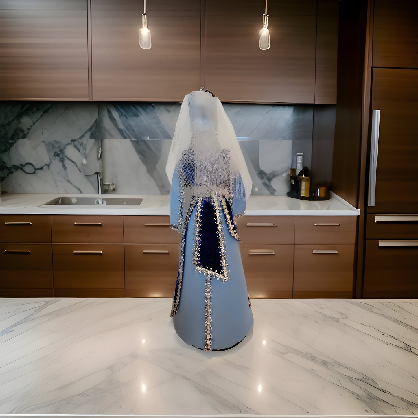 Powder Blue Taraz Design - Armenian National Doll Symbolizing Aristocracy and Tradition | Armenian Nobility | Unique Armenian Gift | Barbie