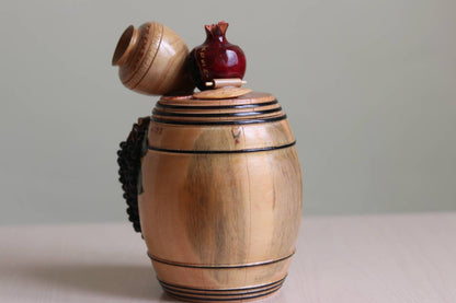 Wine Barrel Personalized Bank - Handmade Wooden Barrel Moneybox for Boys - College Graduation Gift from Armenia