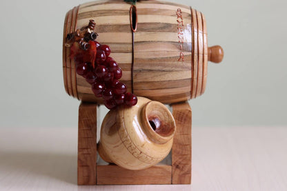 Pomegranate Wooden Barrel Bank  Handmade Piggy Bank for Boys  Graduation or Man Cave Decor  Personalized and Made in Armenia