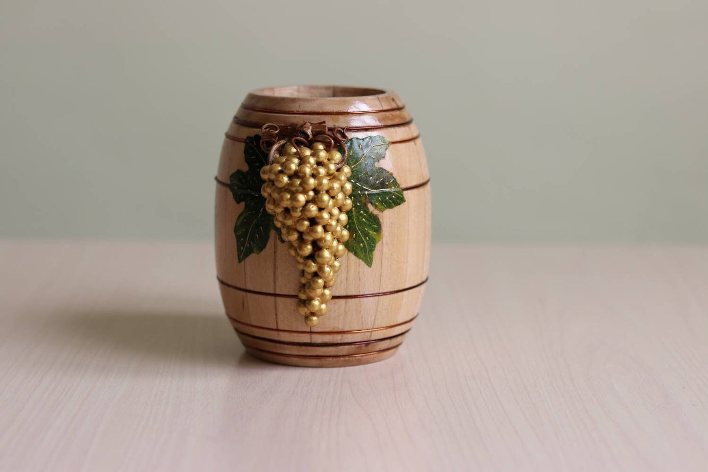 Authentic Wooden Wine Mug - Armenian Grape Design - Perfect Gift for Wine Lovers