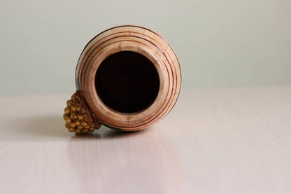 Authentic Wooden Wine Mug - Armenian Grape Design - Perfect Gift for Wine Lovers