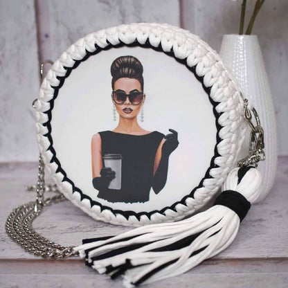 Audrey Hepburn Breakfast at Tiffany Black and White Handmade Purse  Fan Gift and Timeless Accessory