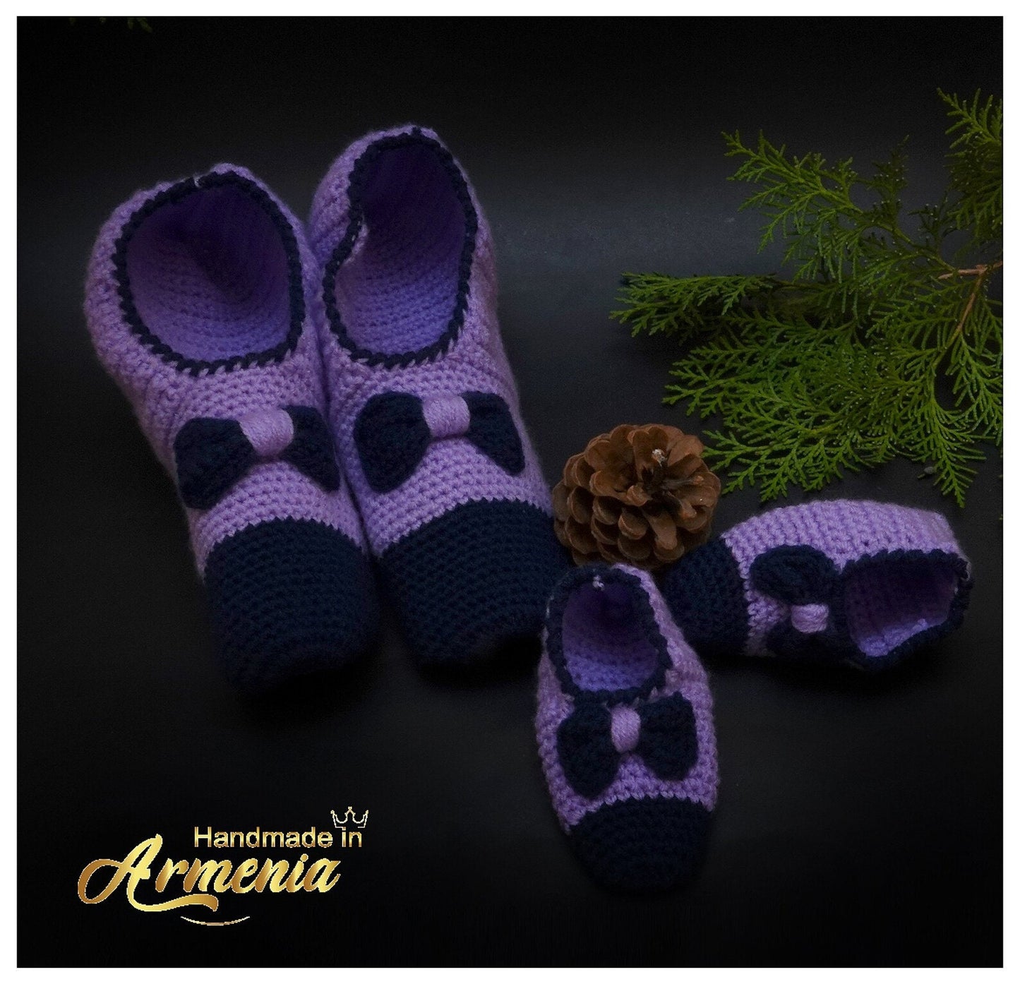 Mommy and Me Crochet Slippers - Matching Set